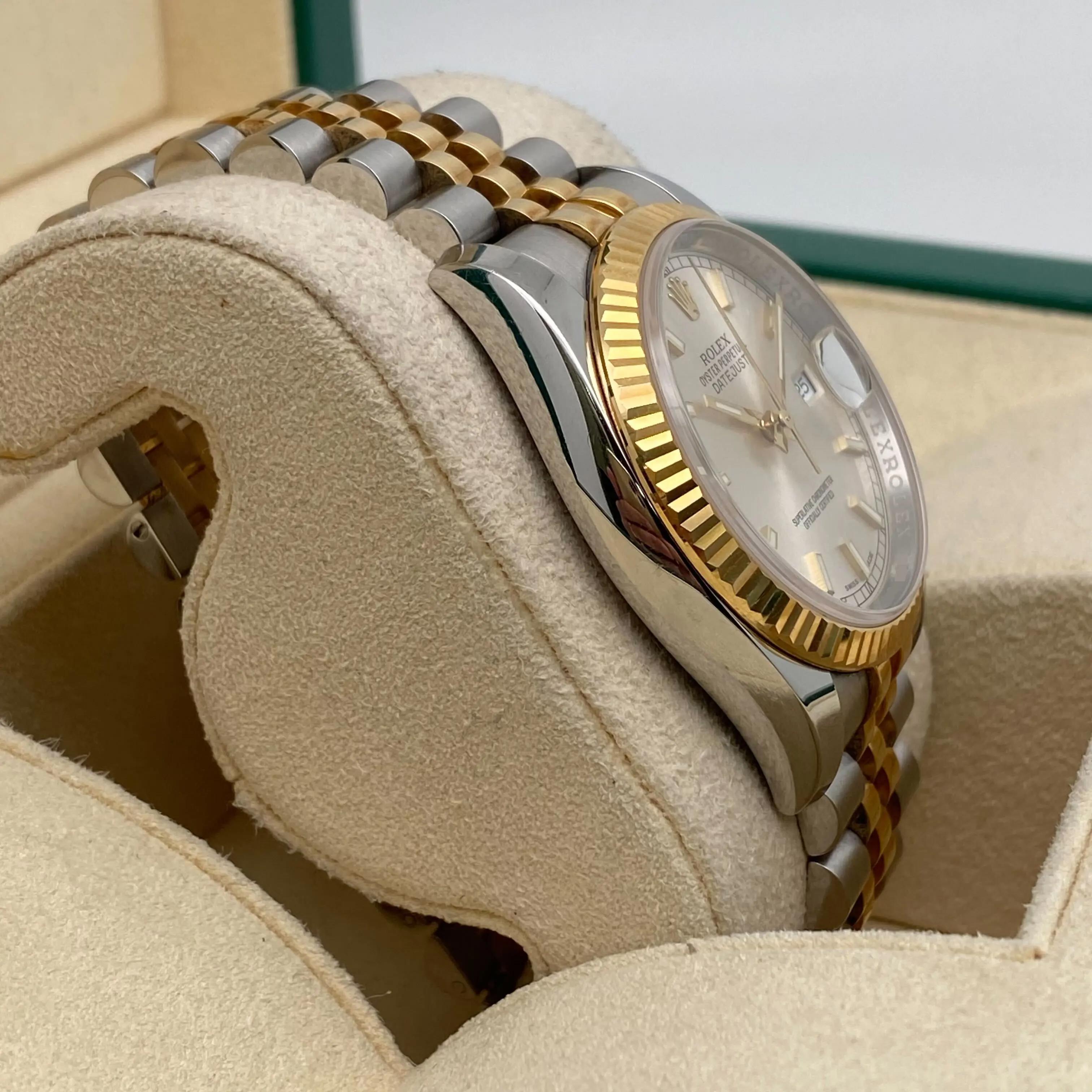 Uomo Rolex Datejust 116233 36mm Acciaio 18K Oro Giallo Quadrante Argento Orologio B & A. B. in vendita