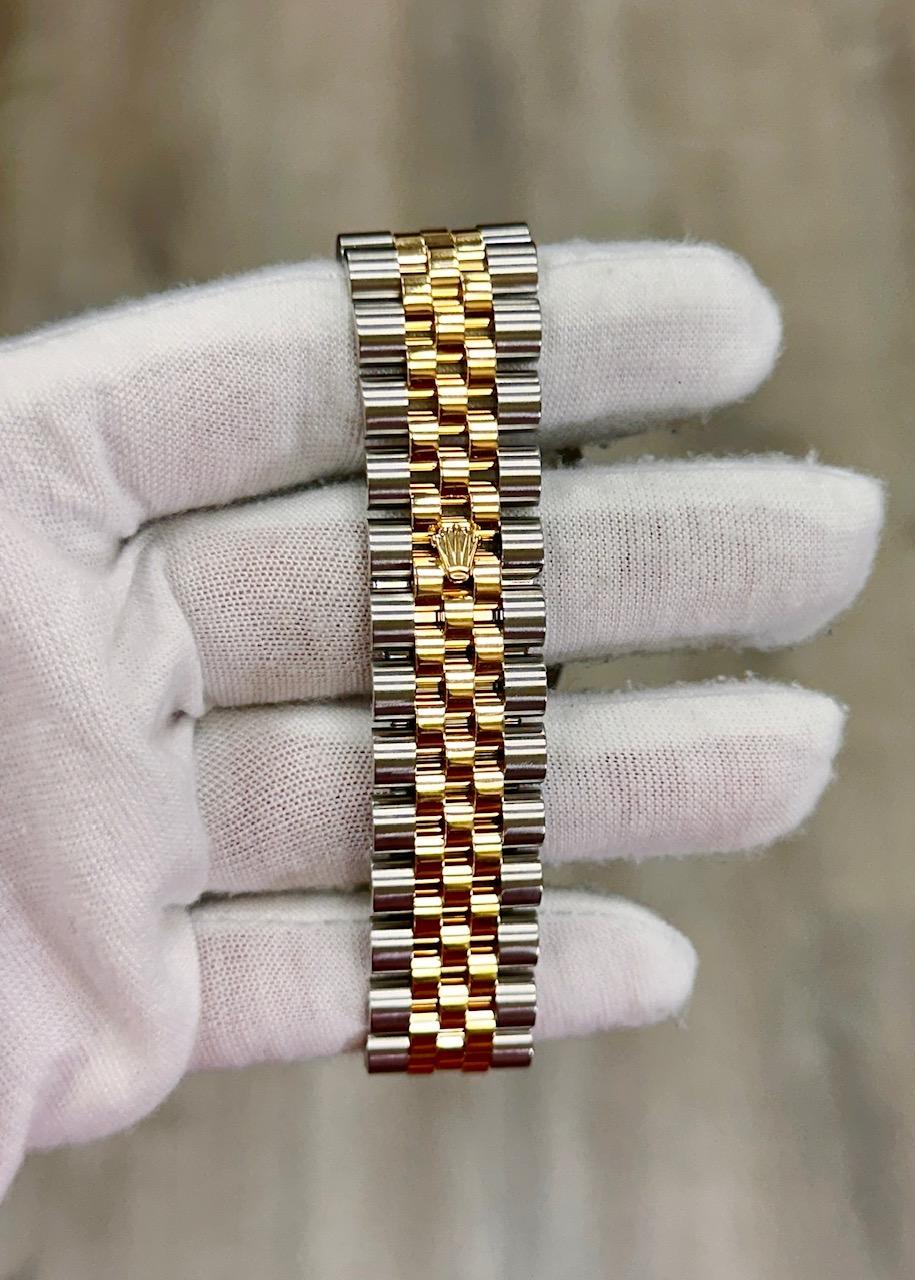 Rolex Datejust 116233 36mm weißes römisches Zifferblatt 18K Gold Stahl Box Service-Karte im Angebot 3