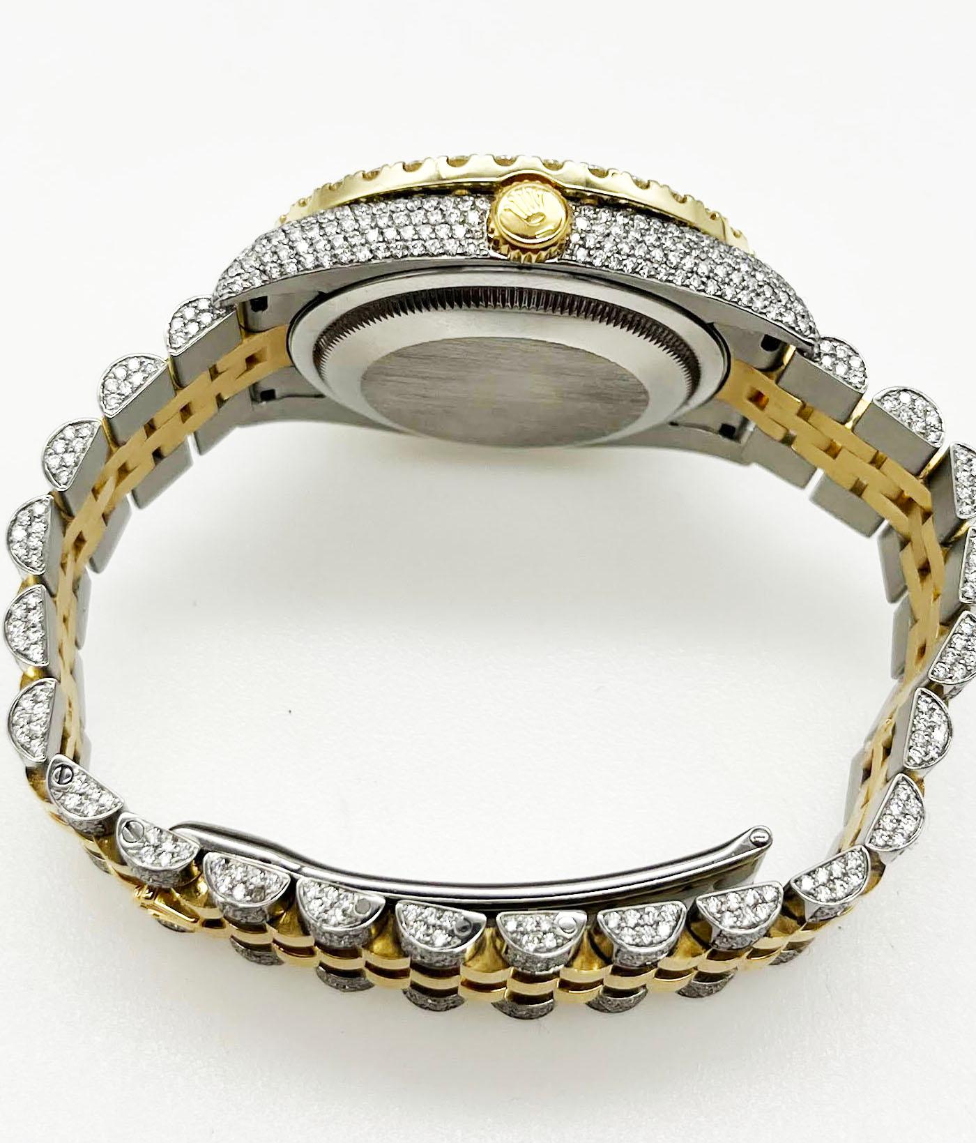 Rolex Datejust 116233 Diamant Arabic Dial Diamant Lünette und Band 18k Stahl im Angebot 3
