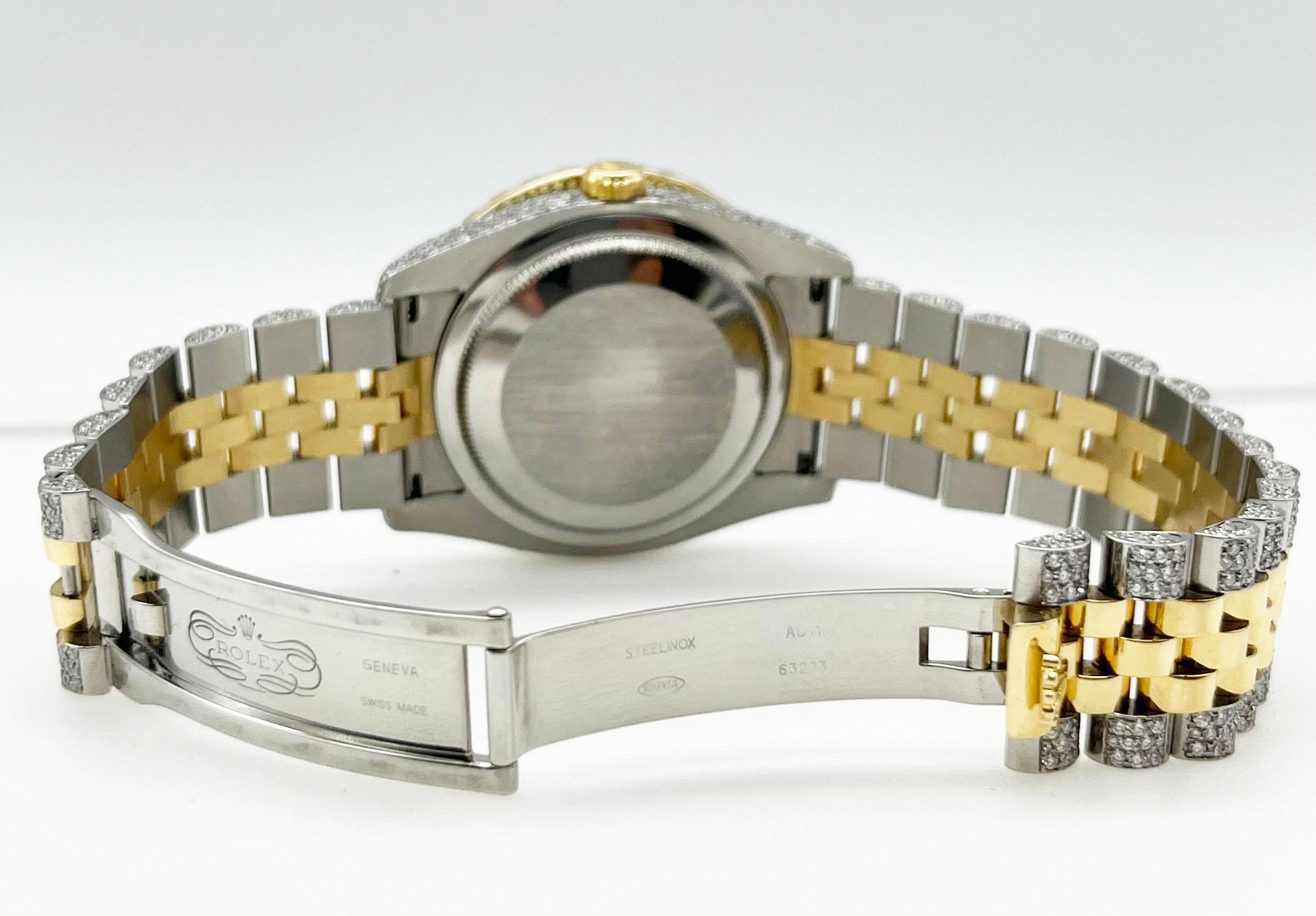 Rolex Datejust 116233 Diamant Arabic Dial Diamant Lünette und Band 18k Stahl im Angebot 4