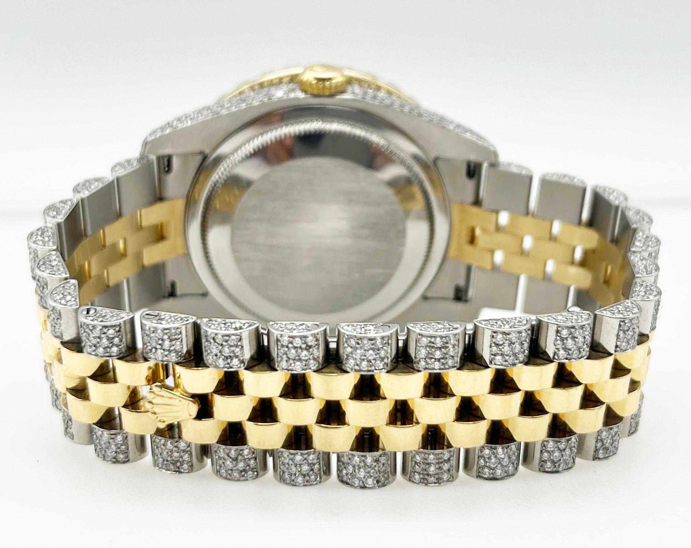 Rolex Datejust 116233 Diamond Arabic Dial Diamond Bezel and Band 18k Steel For Sale 2