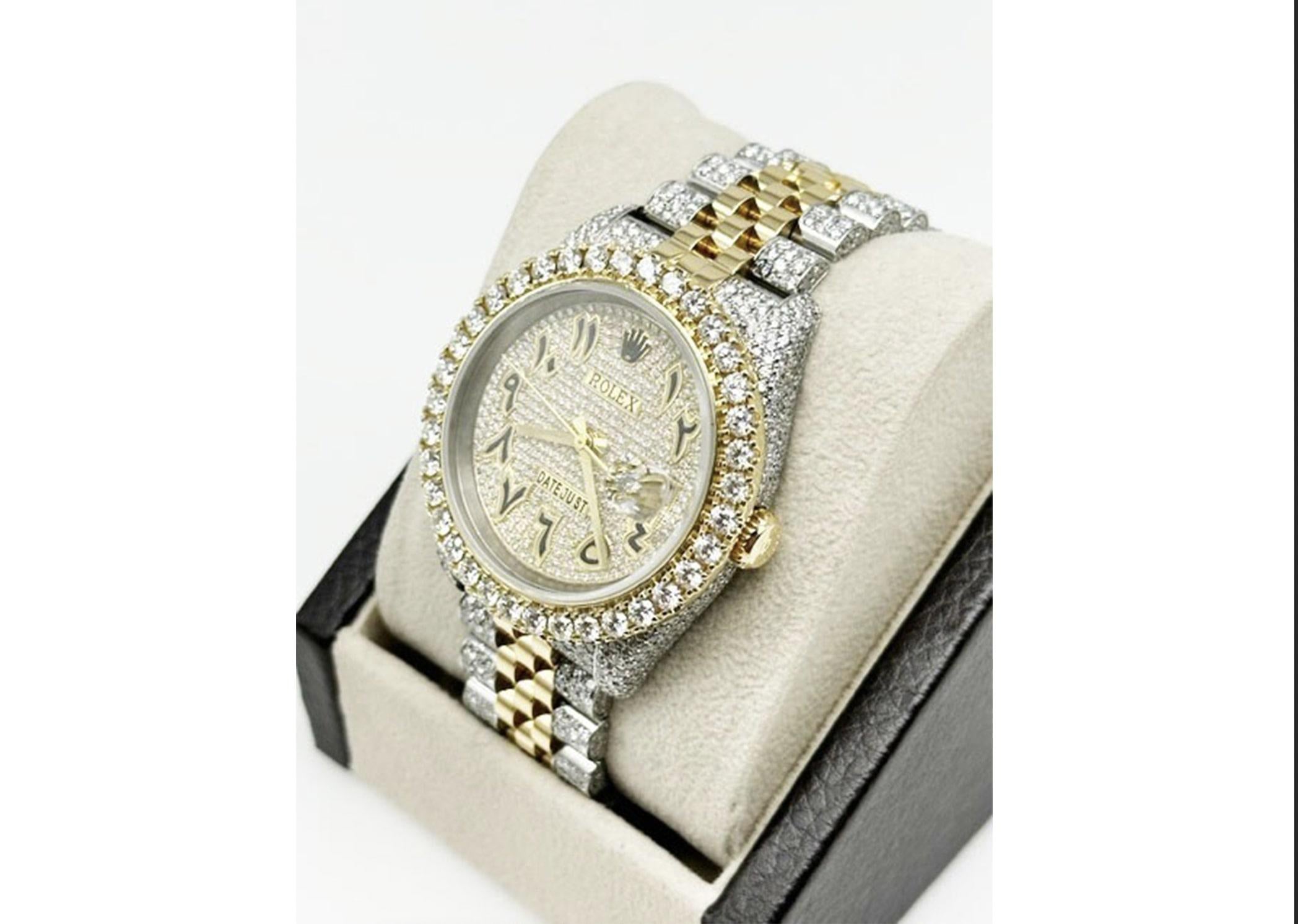 Rolex Datejust 116233 Quadrante con diamanti Lunetta con diamanti Fascia con diamanti Oro 18 carati e Steele In condizioni ottime in vendita a San Diego, CA