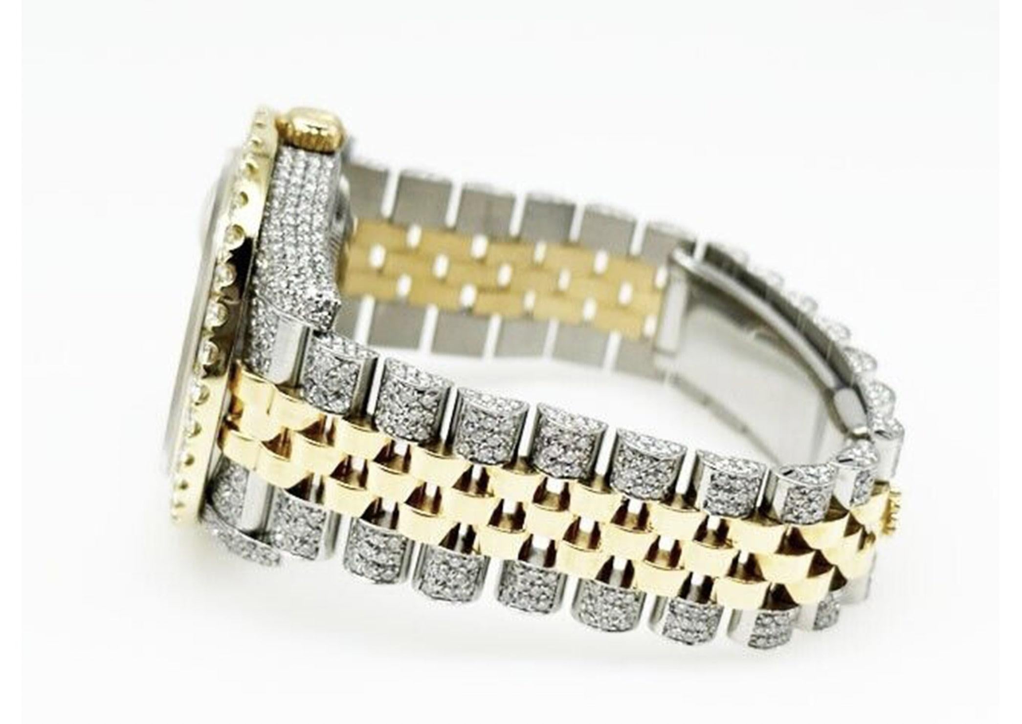 Uomo Rolex Datejust 116233 Quadrante con diamanti Lunetta con diamanti Fascia con diamanti Oro 18 carati e Steele in vendita