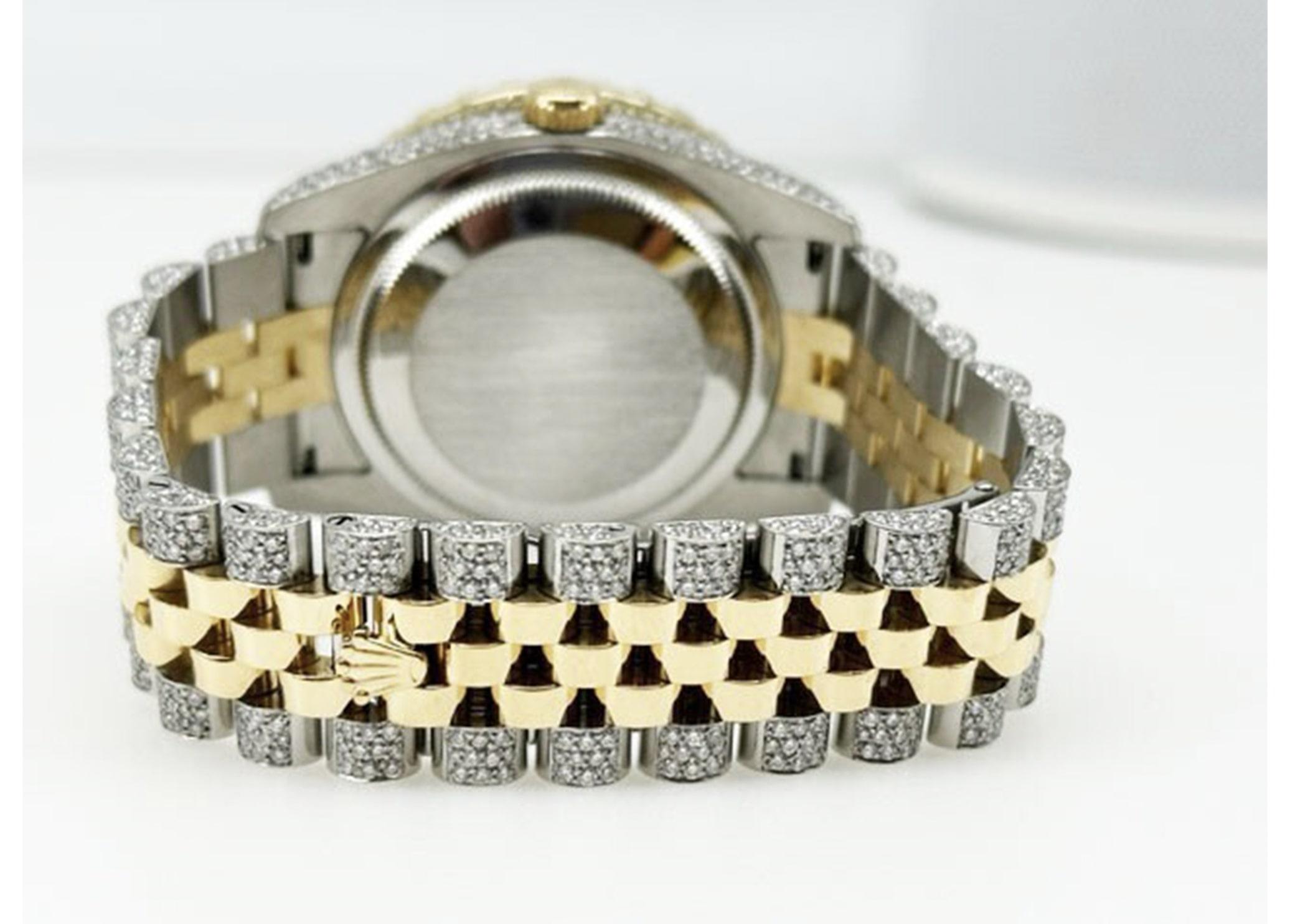 Rolex Datejust 116233 Quadrante con diamanti Lunetta con diamanti Fascia con diamanti Oro 18 carati e Steele in vendita 1