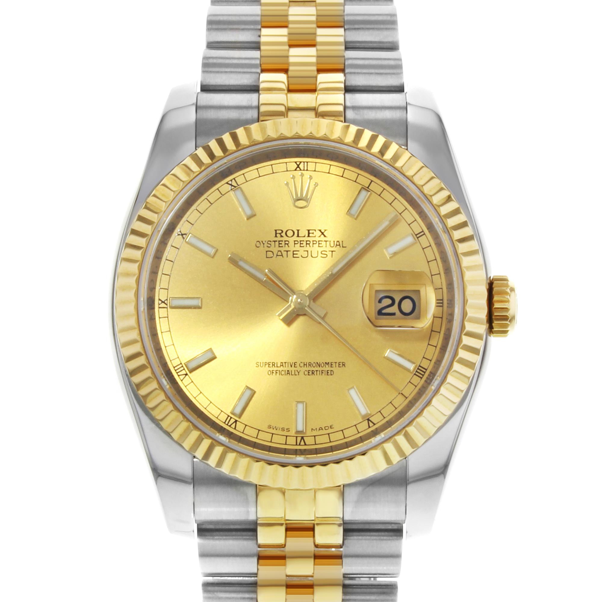 Rolex Datejust 116233 chsj Steel & 18K Yellow Gold Automatic Men's Watch