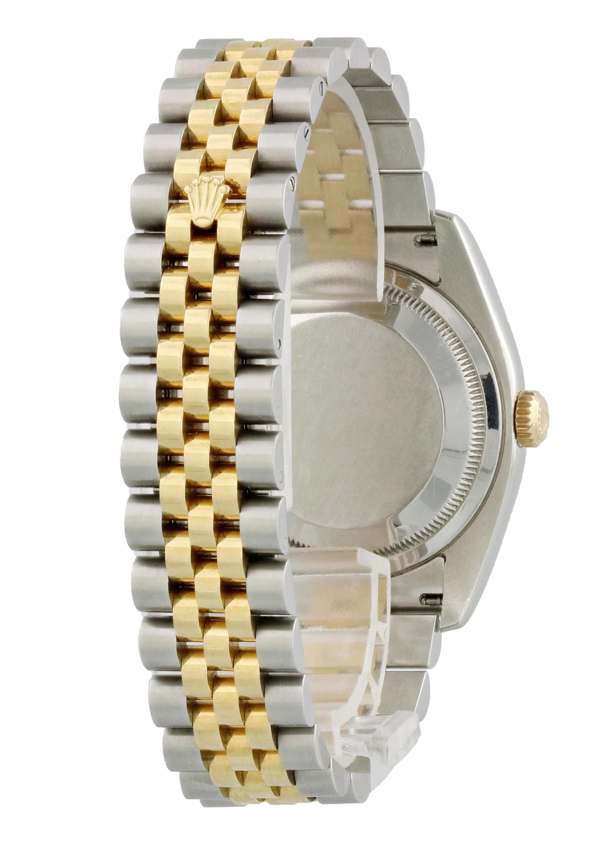 Rolex Datejust 116233 Green Floral Dial Diamond Bezel Men's Watch For Sale 1