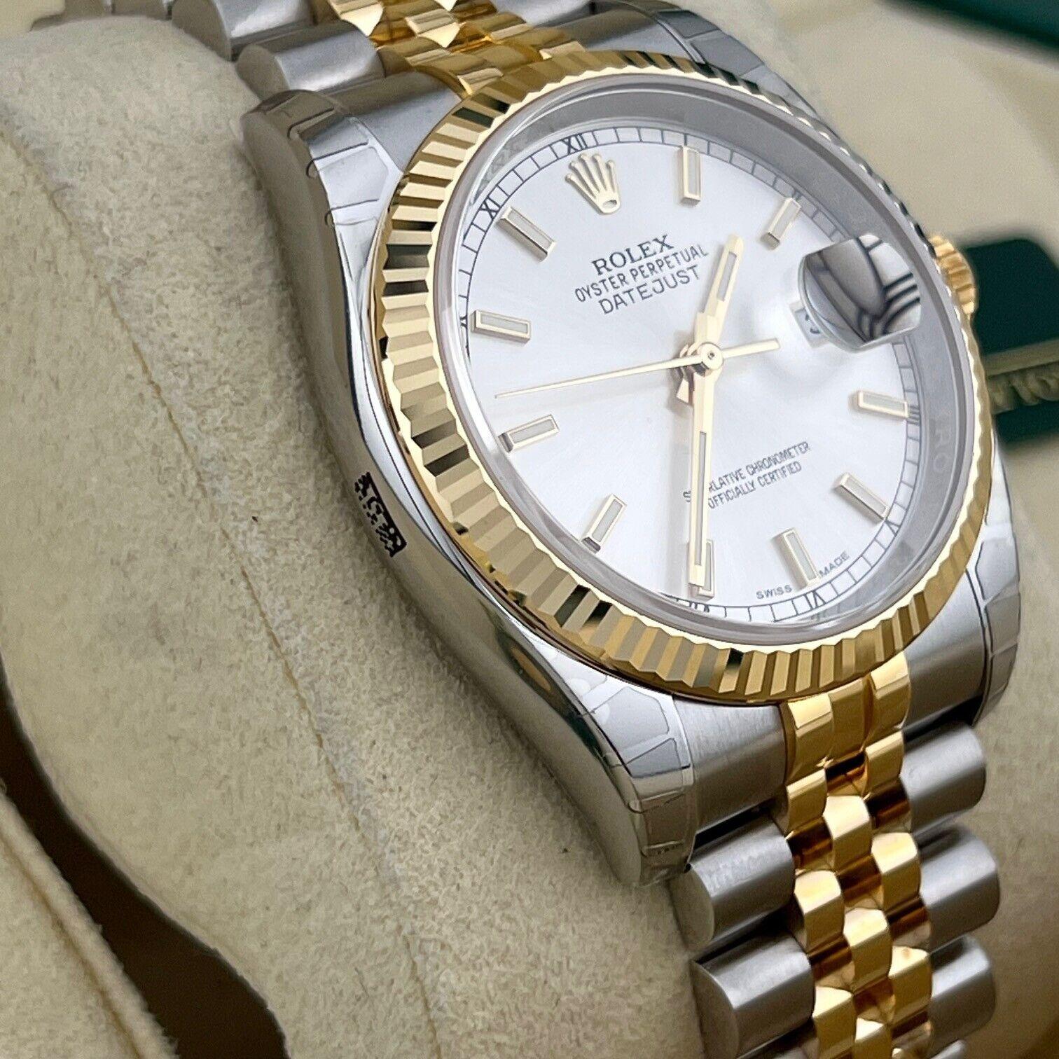 Rolex Datejust 116233 Silber Zifferblatt 18K Gelbgold Stahlkasten Papier 36mm STICKERS 3