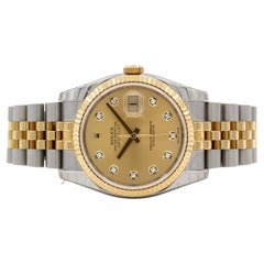 Rolex Datejust 116233 Zwei Ton 18k 
Stahl 36mm Champagner 10 Diamant-Zifferblatt Minty