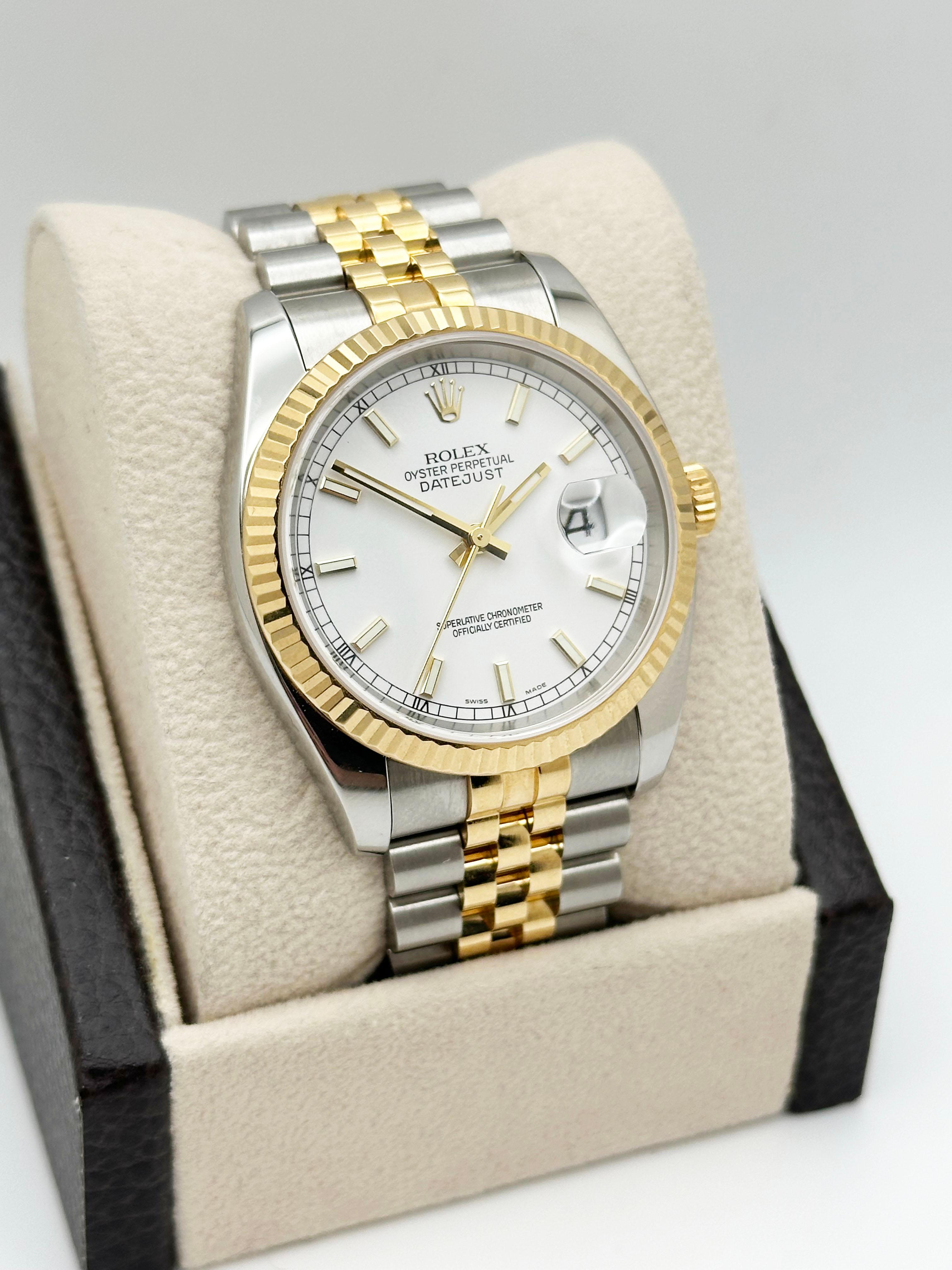 Rolex Datejust 116233 White Dial 18K Yellow Gold Stainless Steel Box Paper 2
