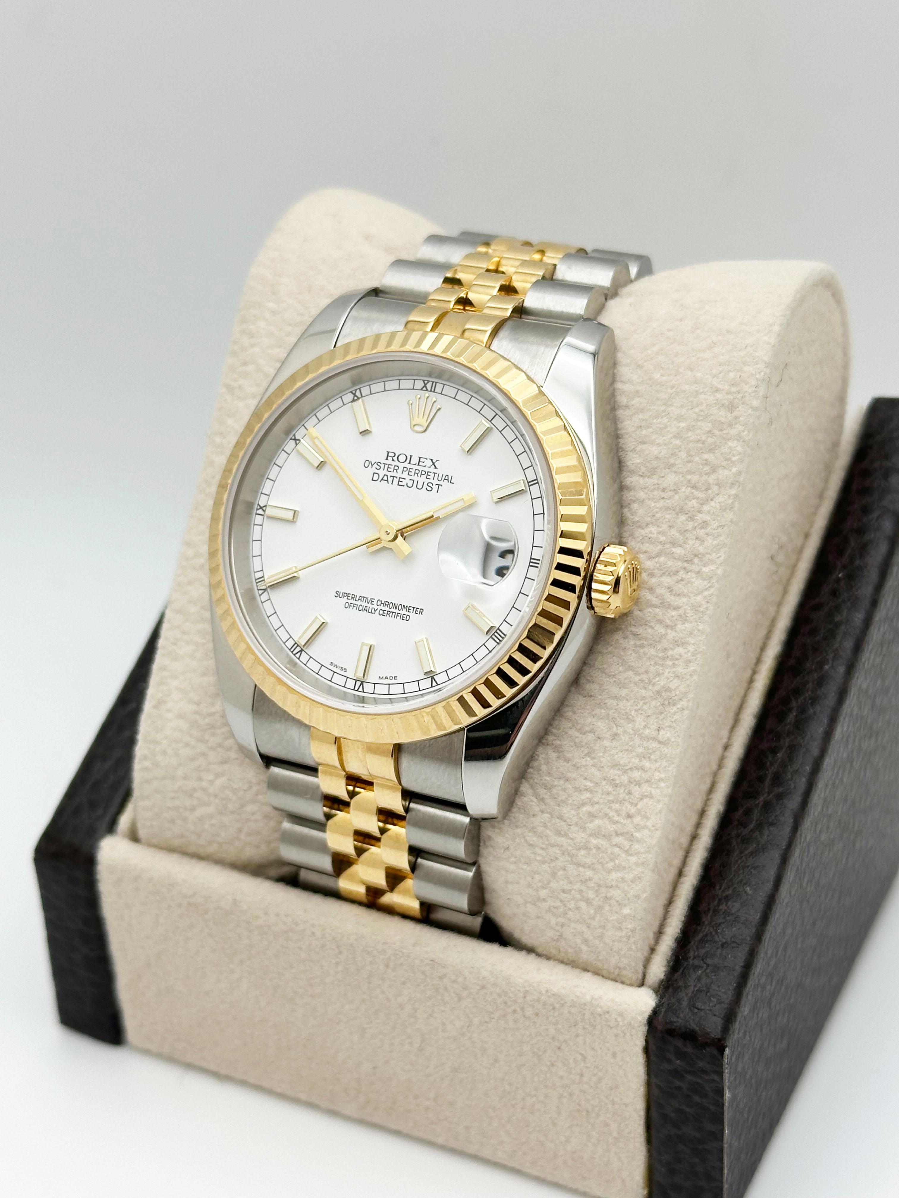Rolex Datejust 116233 White Dial 18K Yellow Gold Stainless Steel Box Paper 3