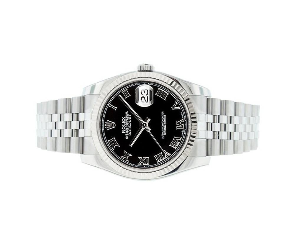 Contemporary Rolex Datejust 116234, Black Dial, Certified and Warranty