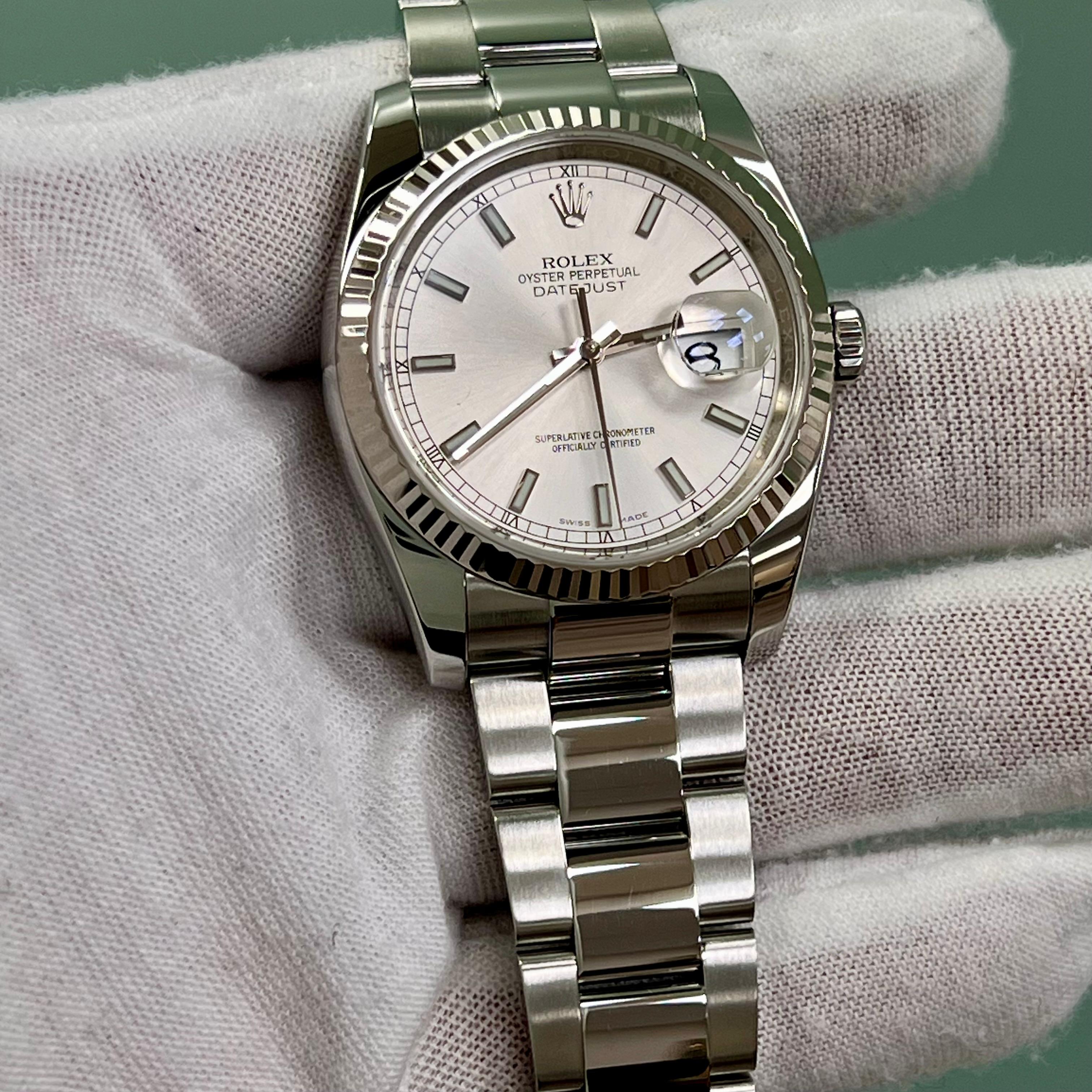 Rolex Datejust 116234 36mm Silver Dial Stainless Steel Box Paper 2018 For Sale 6
