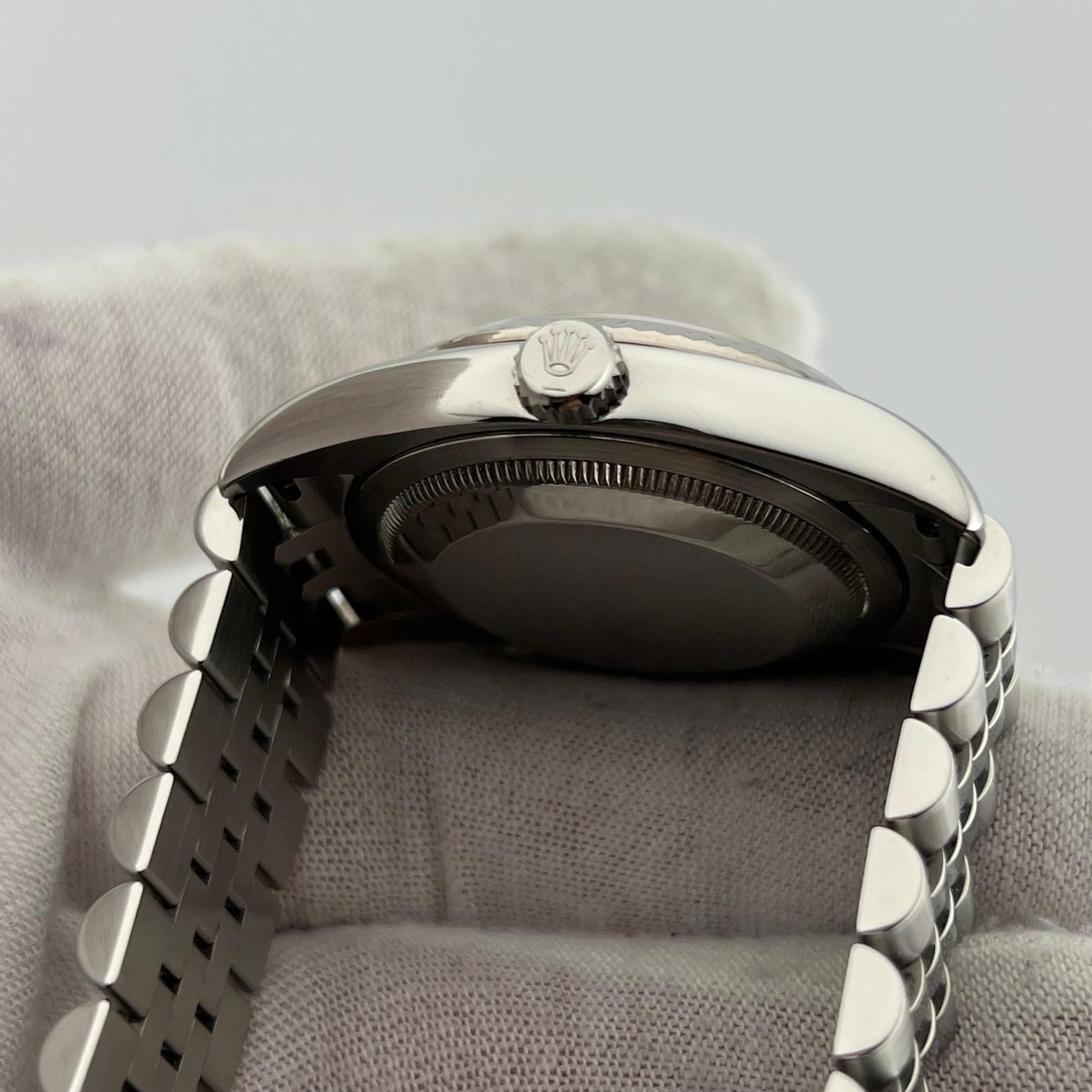 Rolex Datejust 116234 36mm Silver Roman Numeral Dial Steel 18k White Gold Bezel 2