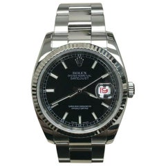 Rolex Datejust 116234 Black Dial Stainless Steel and 18 Karat White Gold