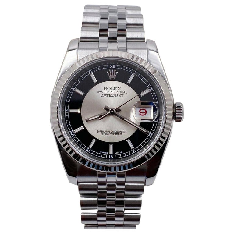 Rolex Datejust Black Tuxedo Dial Stainless Steel Mint Condition For Sale At 1stdibs