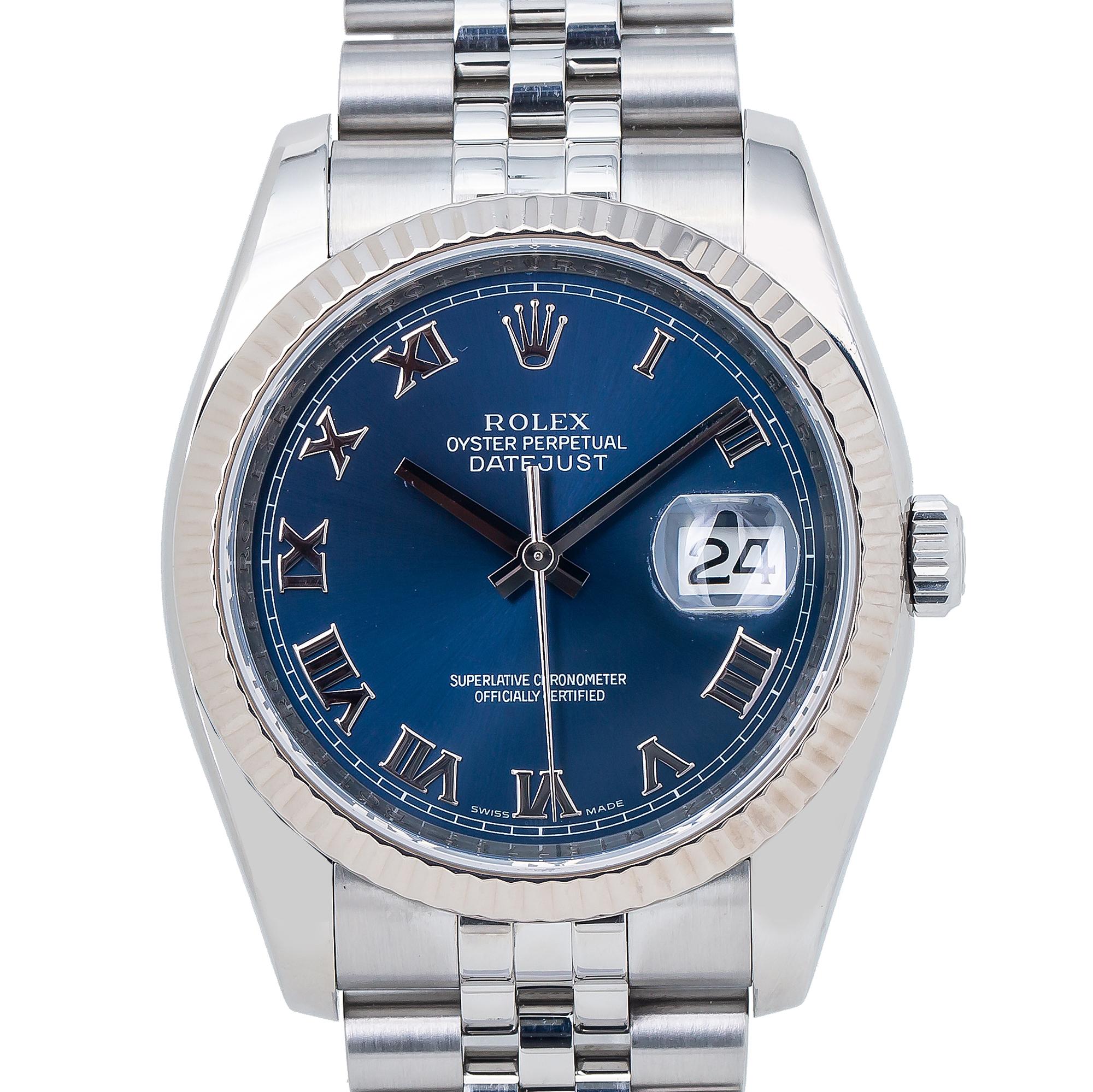 Rolex Datejust 116234 Jubilee Unisex Automatic Watch Blue Dial Stainless 36mm