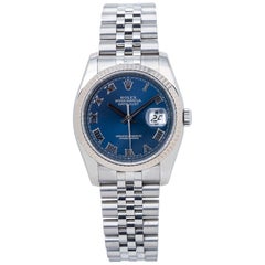 Rolex Datejust 116234 Jubilee Unisex Automatic Watch Blue Dial Stainless