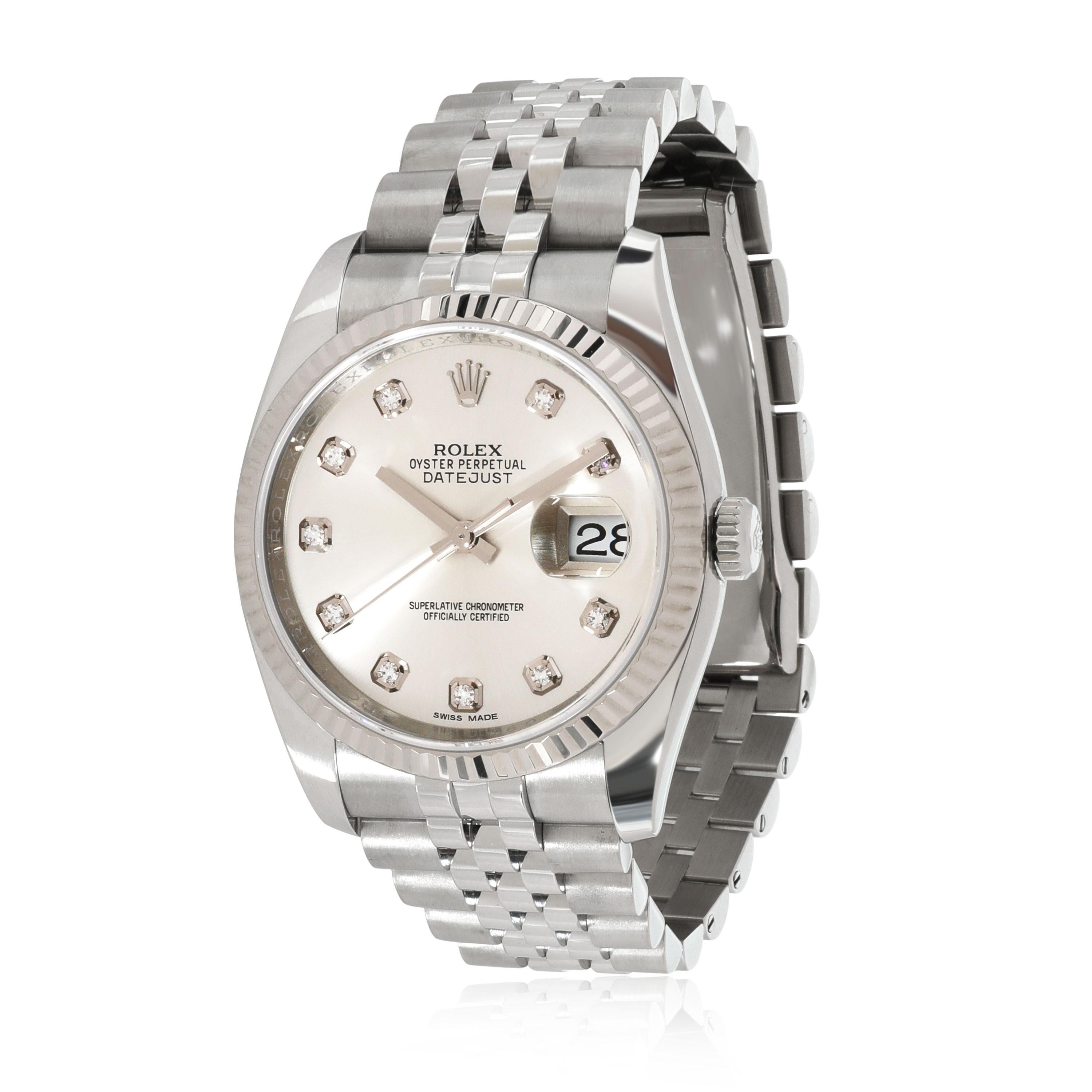 Rolex Datejust 116234 Men's Watch in 18kt Stainless Steel/White Gold

SKU: 112692

PRIMARY DETAILS
Brand:  Rolex
Model: Datejust
Country of Origin: Switzerland
Movement Type: Mechanical: Automatic/Kinetic
Year Manufactured: 2018
Year of Manufacture: