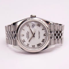 Rolex Datejust 116234 Roman White Dial Mens Watch