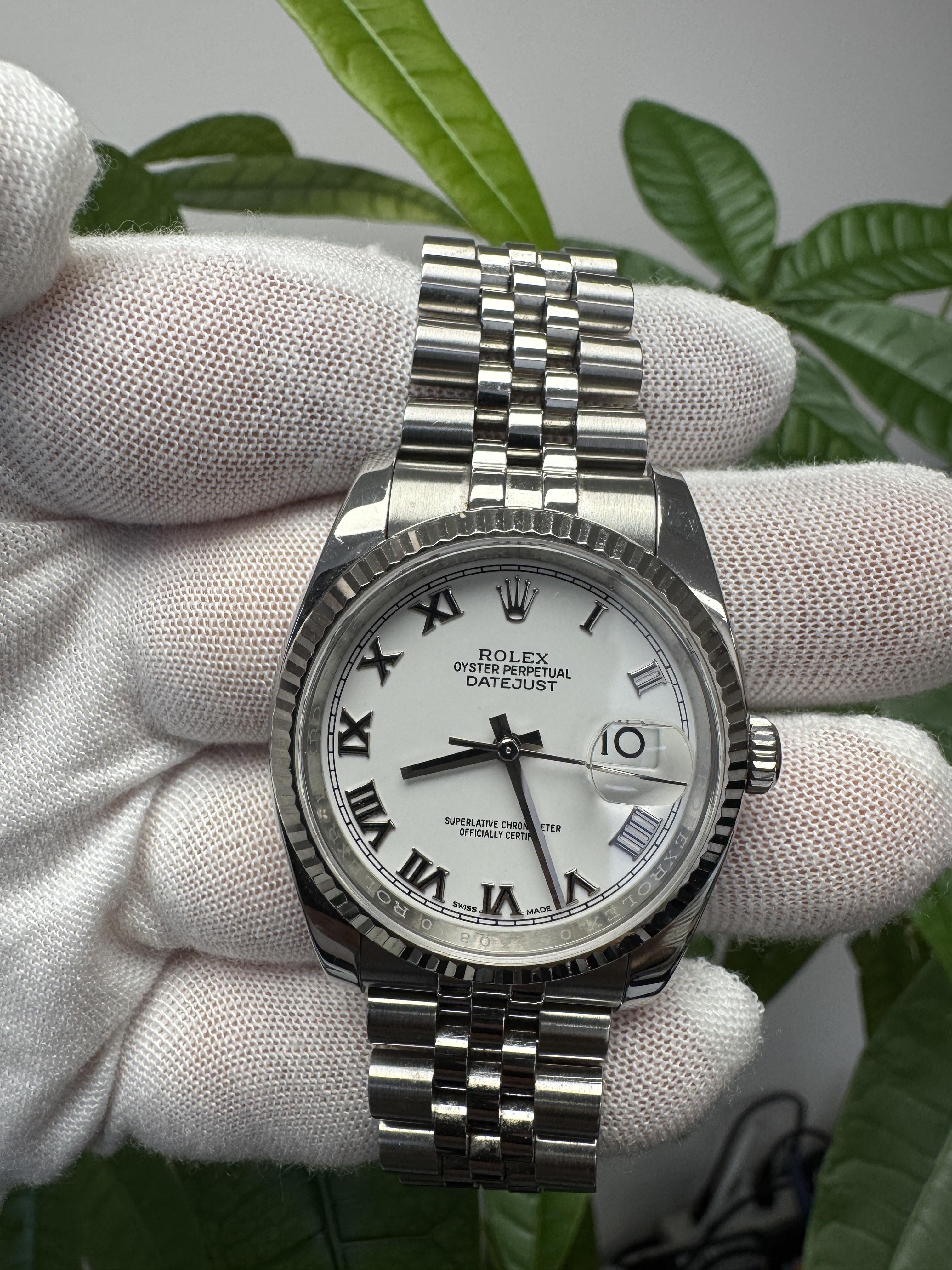 Rolex Datejust 116234 Roman White Dial Watch For Sale