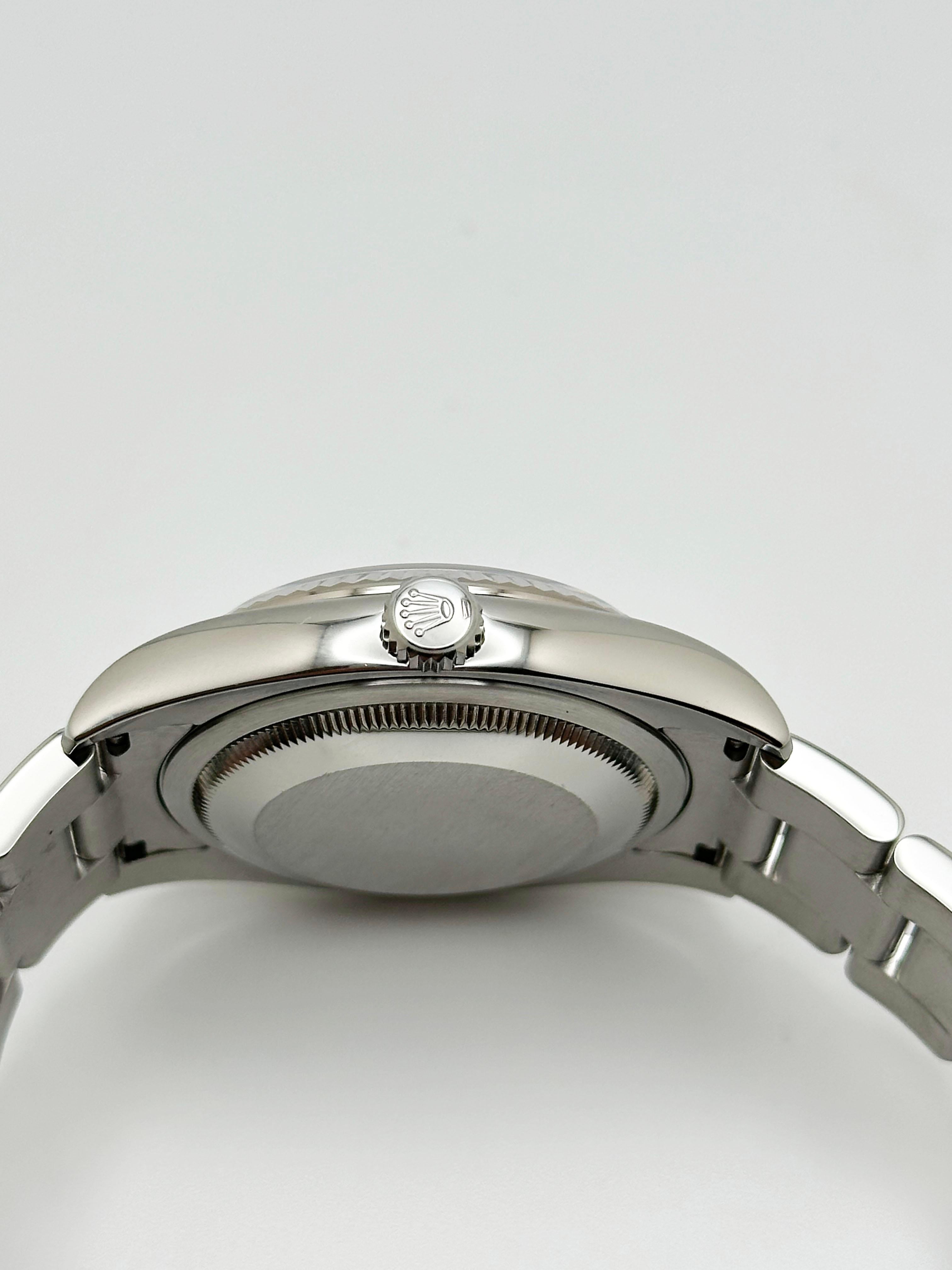 Rolex Datejust 116234 Silber Zifferblatt Edelstahl Box Papier 36mm im Angebot 2