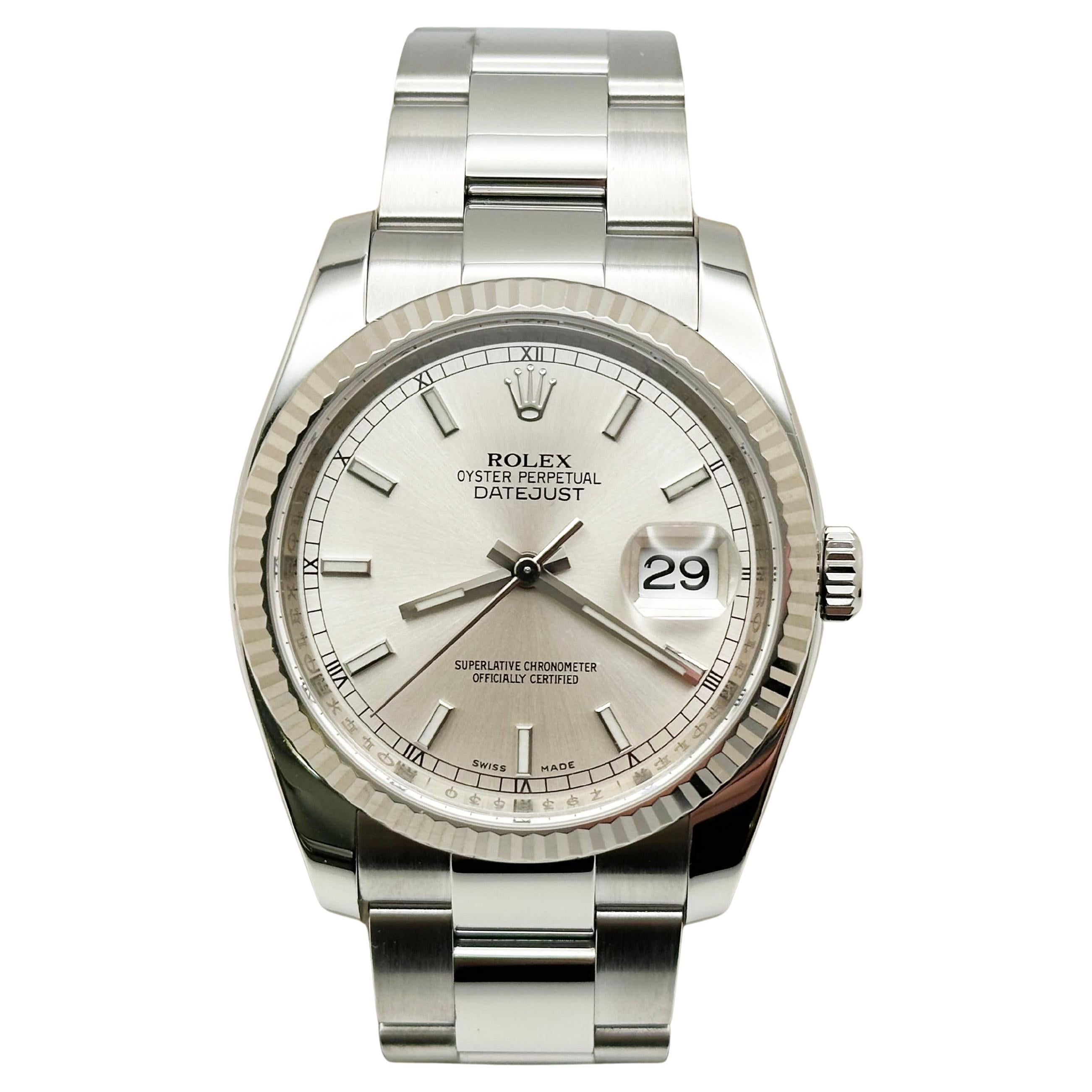 Rolex Datejust 116234 Silver Dial Stainless Steel Box Paper 36mm