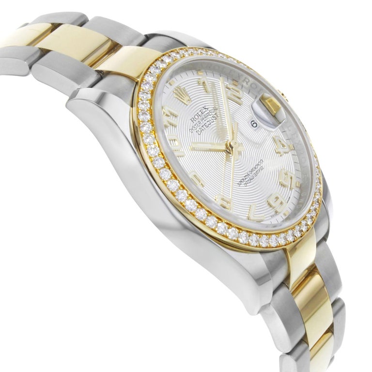 rolex datejust silver and gold