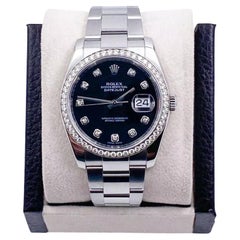 Rolex Datejust 116244 36mm Black Diamond Dial & Diamond Bezel Stainless Steel