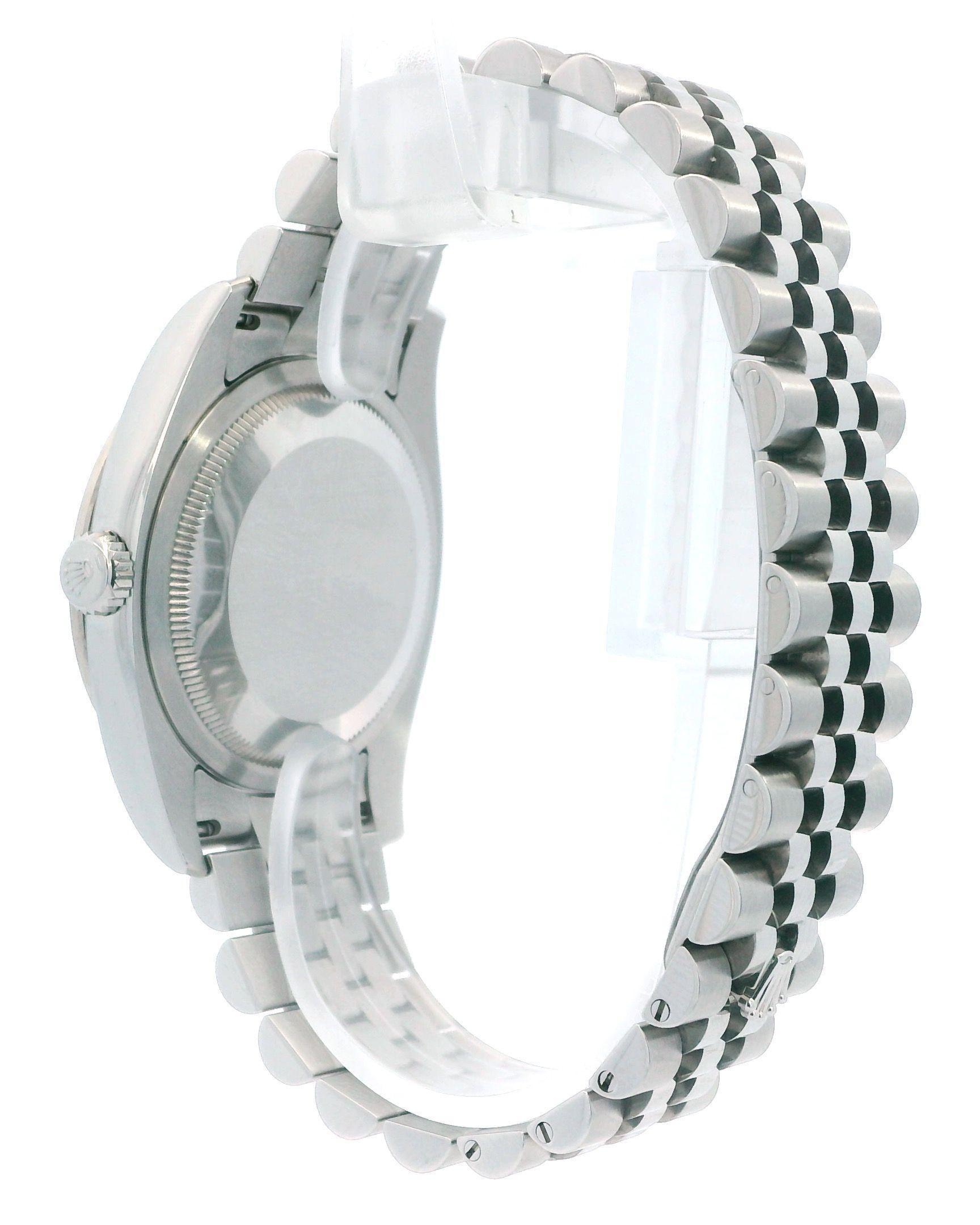 Women's or Men's Rolex Datejust 116244 Silver-Anniversary Diamond Dial Box & Papers For Sale