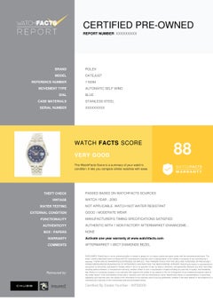 Rolex Datejust 116264, Blue Dial, Certified and Warranty