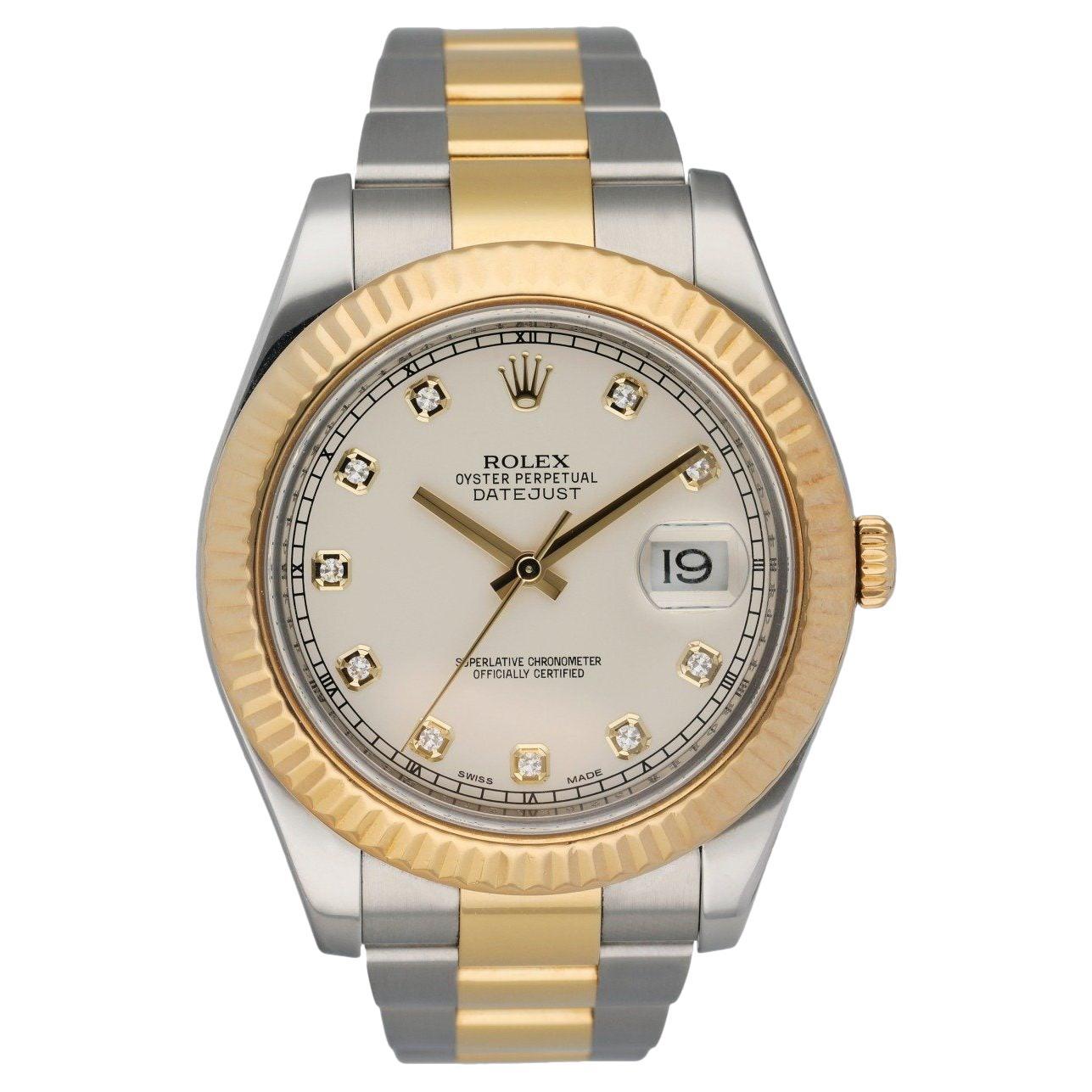 Rolex Datejust 116333 Stainless Steel & 18K Yellow Gold Men's Watch Box & Paper