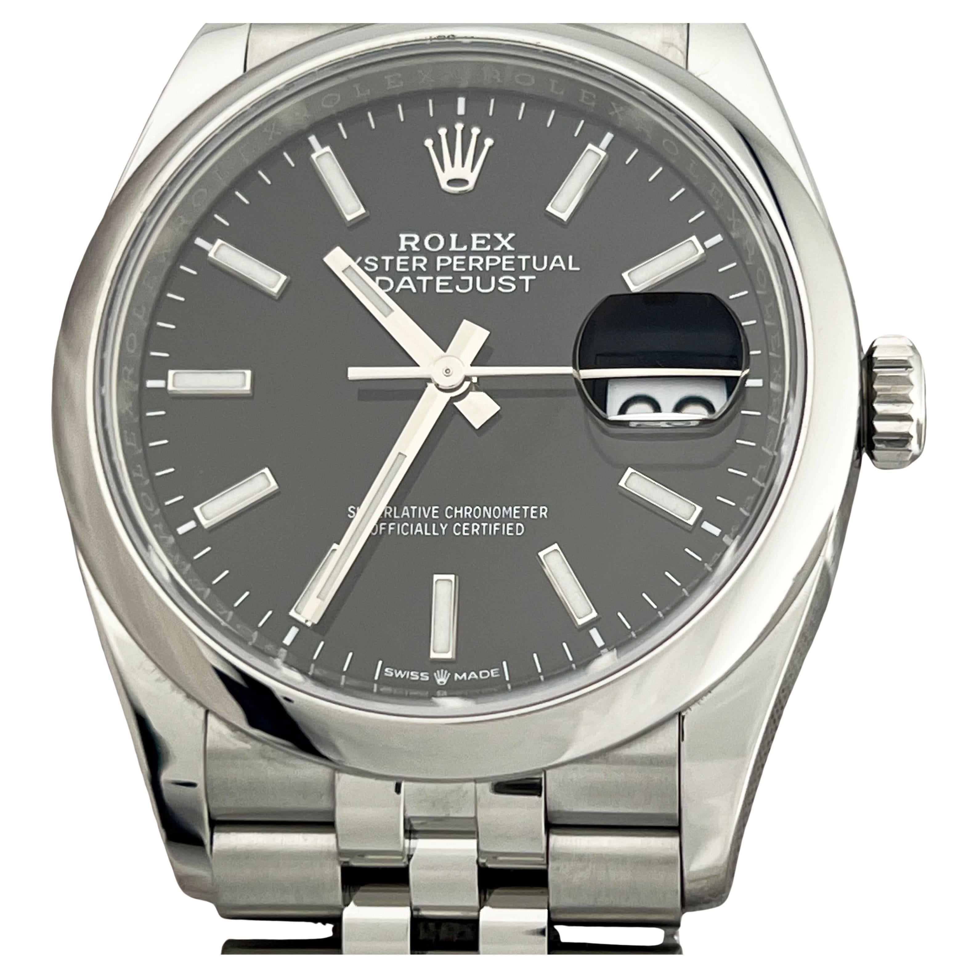 Rolex Datejust 126200 36mm Schwarzes Zifferblatt Edelstahl Jubiläumskasten-Papier 2020