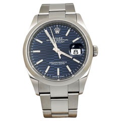 Rolex Datejust 126200 36mm Blue Motif Dial Stainless Steel 2021 Box Paper