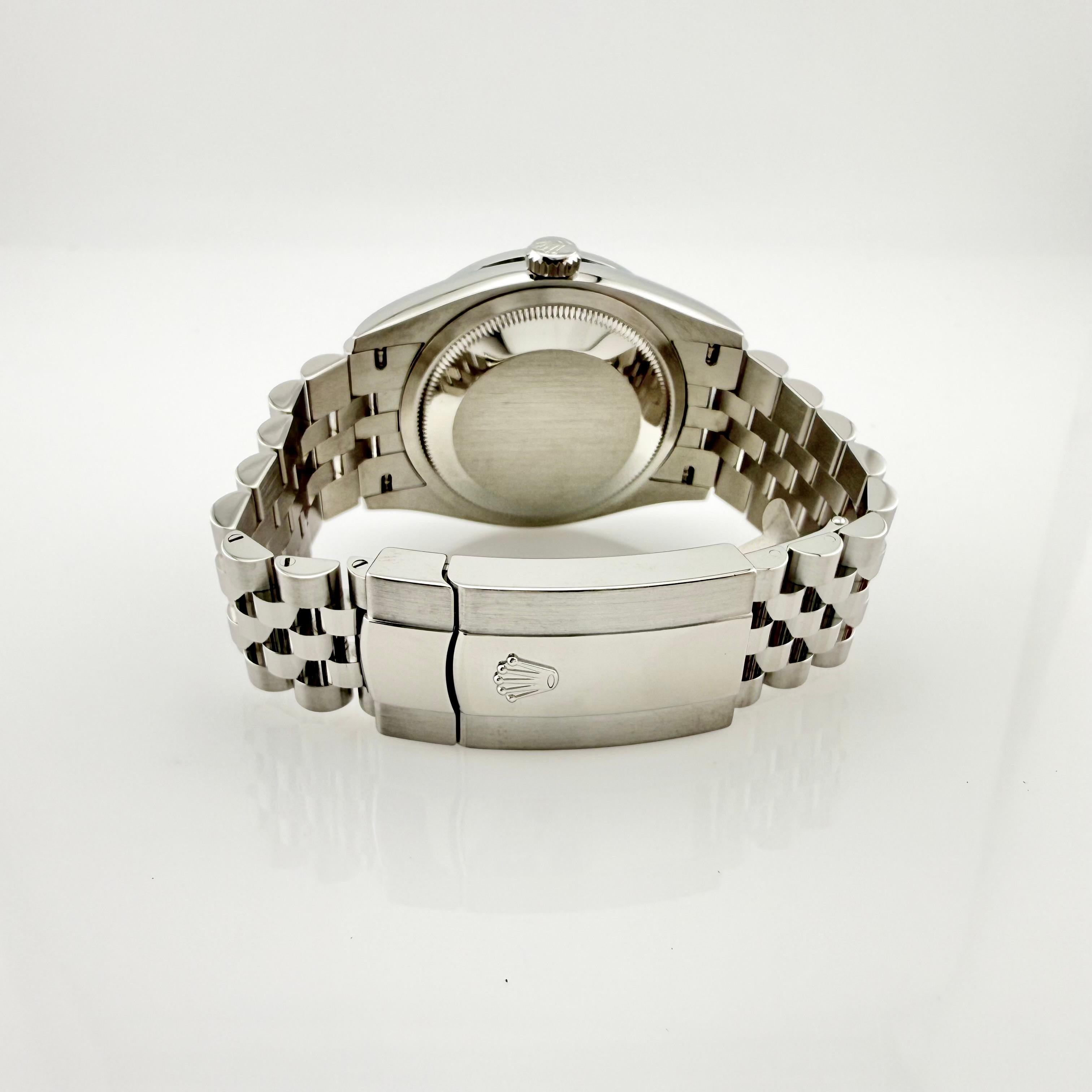 Rolex Datejust 126200 36mm Lavender Dial Diamond Bezel Steel Box Papers For Sale 6