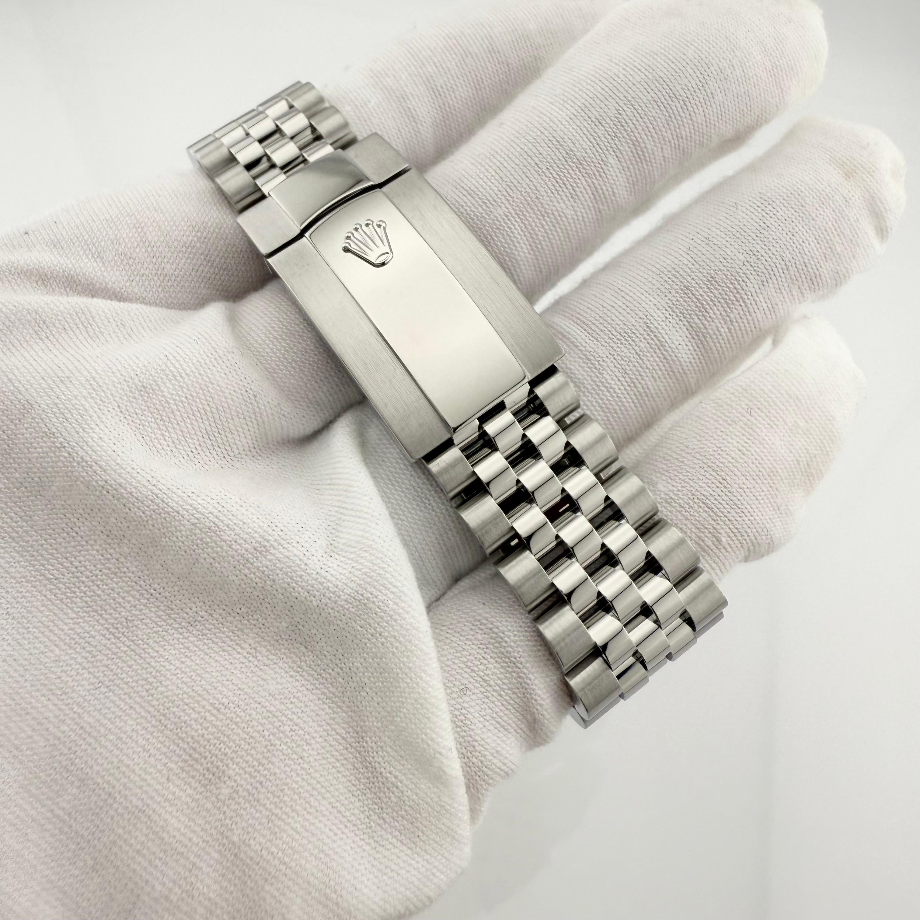 Rolex Datejust 126200 36mm Lavender Dial Diamond Bezel Steel Box Papers For Sale 9