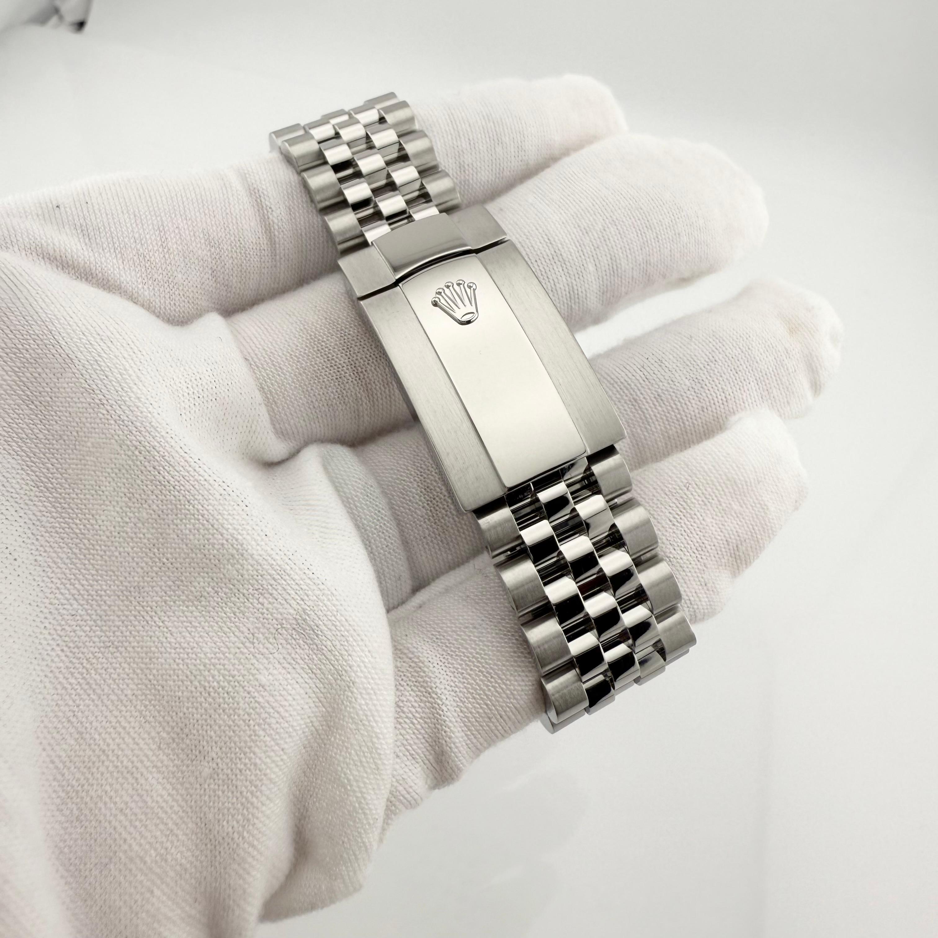 Rolex Datejust 126200 36mm Lavender Dial Diamond Bezel Steel Box Papers For Sale 10