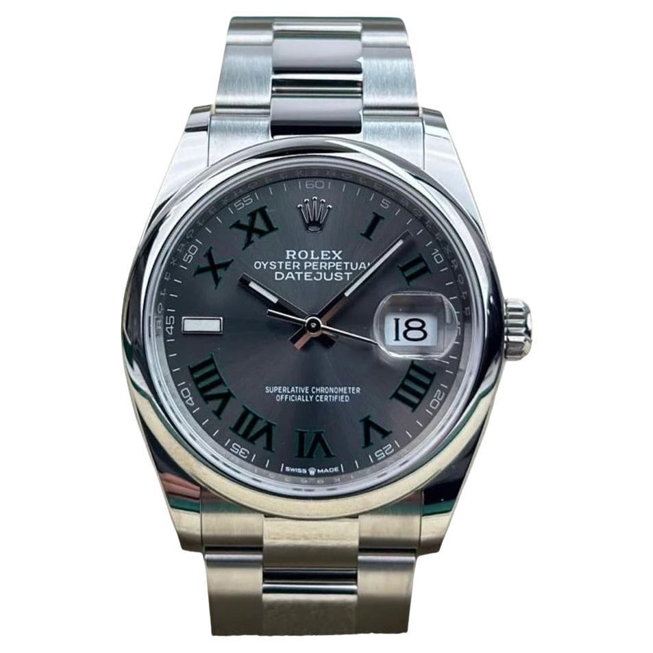Rolex Datejust 126200 Wimbledon 36mm Oyster Bracelet Watch New 2025