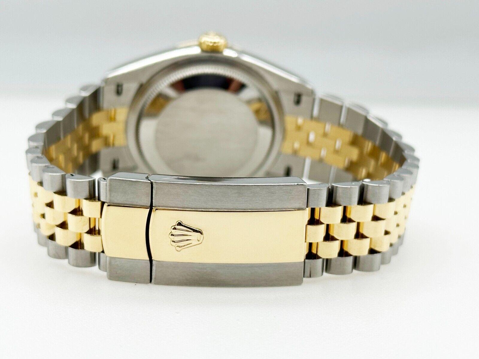 Uomo Rolex Datejust 126233 Olive Green Roman Diamond Dial 18K Gold & Steel Box Paper