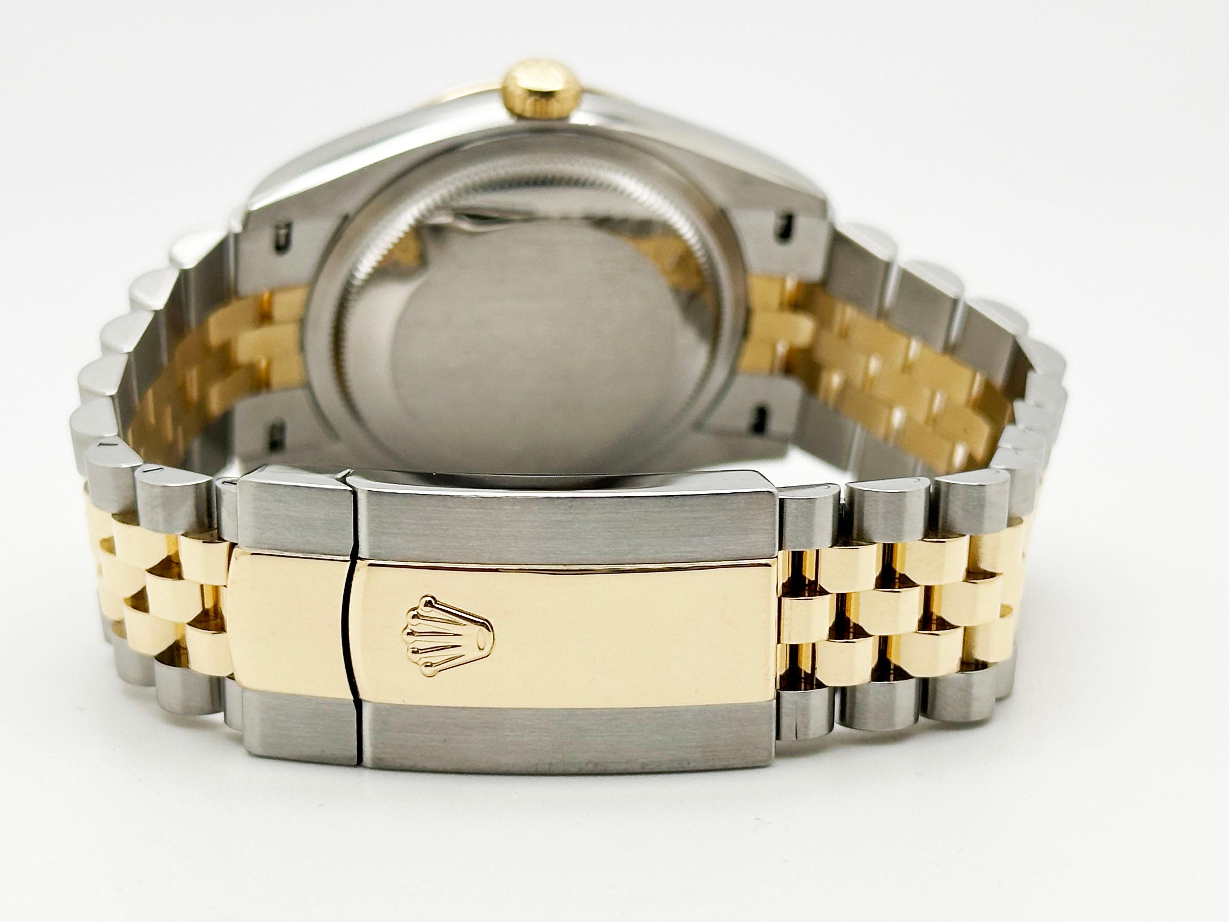 Rolex Datejust 126233 Jubilee Diamond Dial 18K Yellow Gold Stainless Box Paper en vente 1