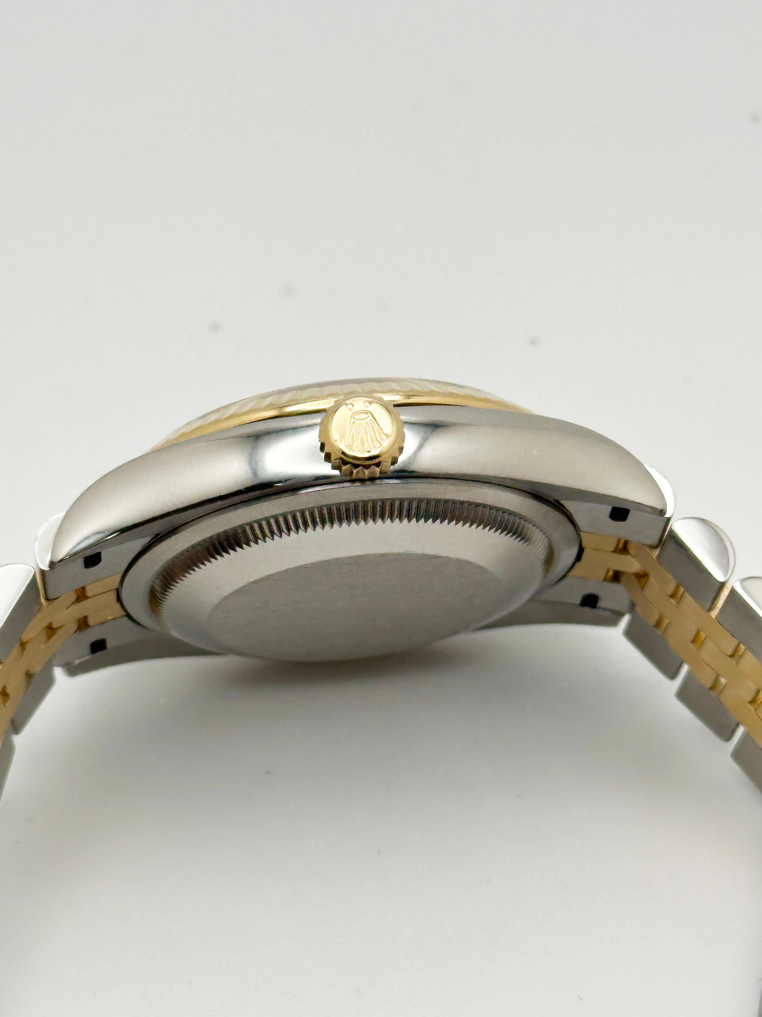 Rolex Datejust 126233 Jubilee Diamond Dial 18K Yellow Gold Stainless Box Paper en vente 2