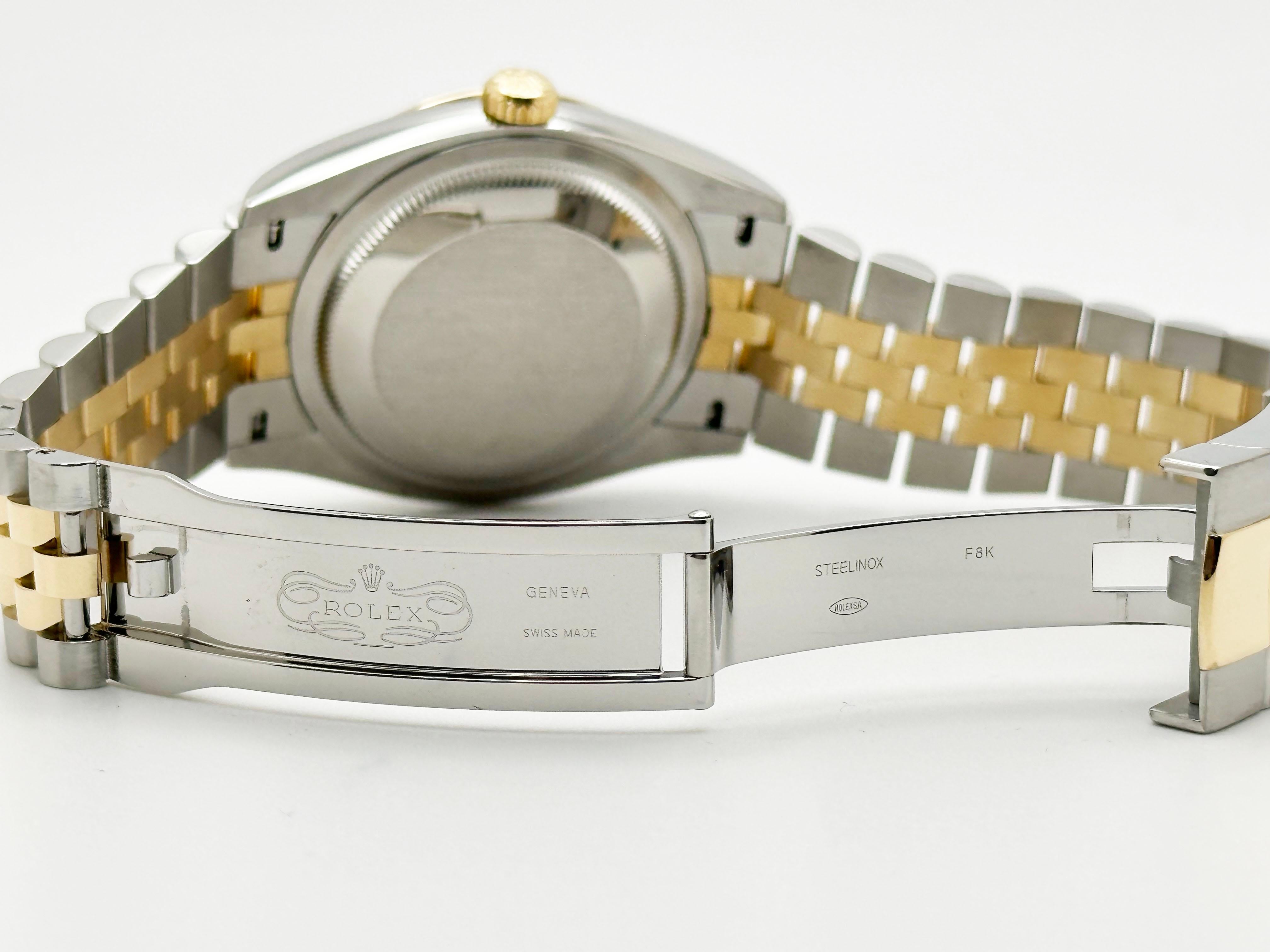 Rolex Datejust 126233 Jubilee Diamond Dial 18K Yellow Gold Stainless Box Paper en vente 3