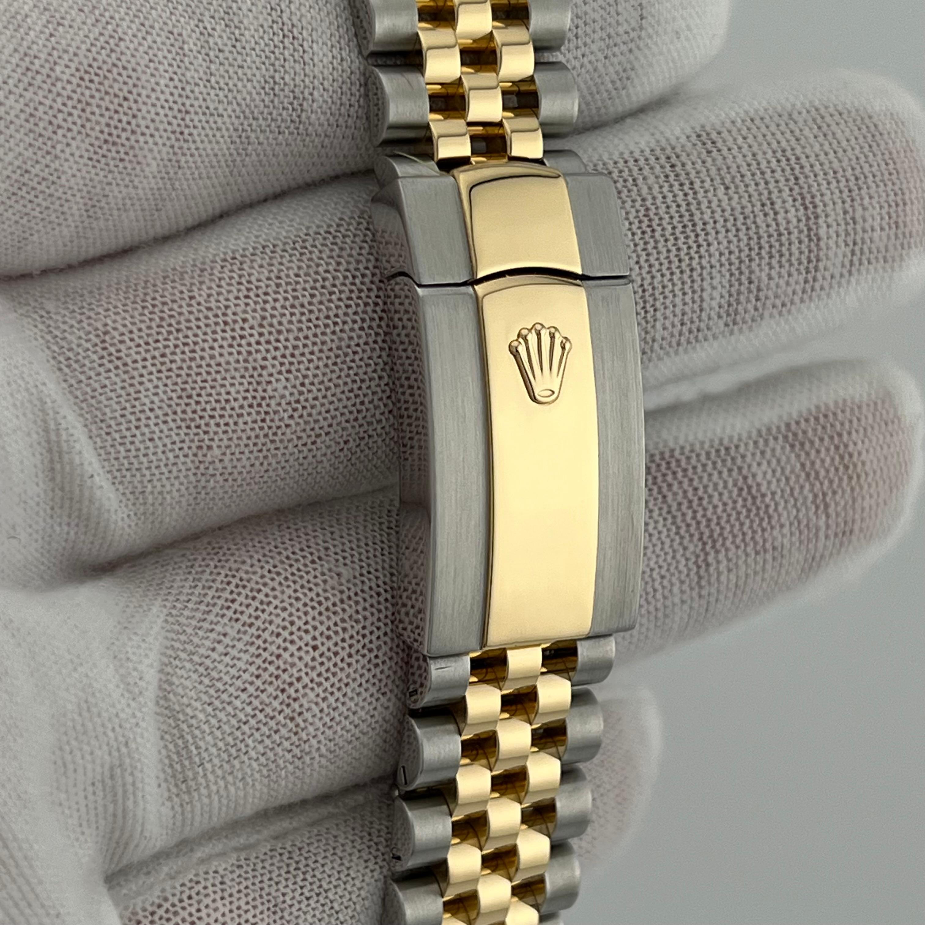 Rolex Datejust 126233 Wimbledon 18K Yellow Gold Stainless Steel Box Receipt 36mm For Sale 4