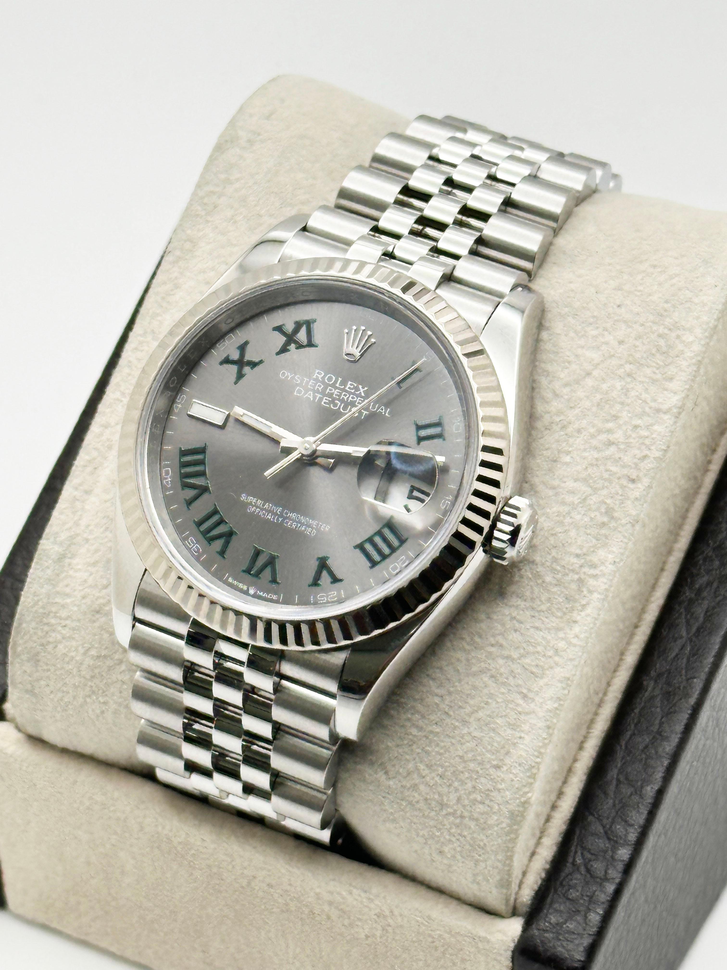 De los hombres Rolex Datejust 126234 36mm Esfera Wimbledon Acero inoxidable Oro 18K Caja Papel en venta