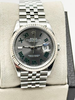 Rolex Datejust 126234 36mm Wimbledon Dial Stainless Steel 18K Gold Box Paper