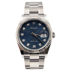 Rolex Datejust 126234 Jubileo Azul Esfera Diamante Acero Bisel Oro 18K Caja Papel