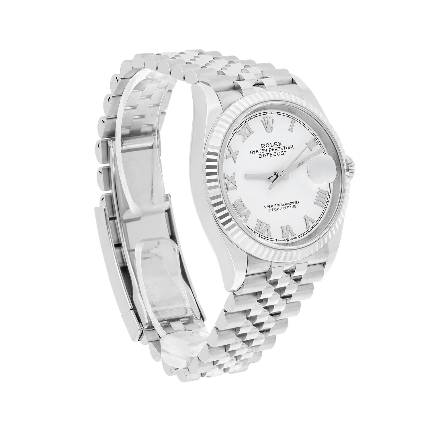 Rolex Datejust 126234 Steel 36mm White Roman Dial Jubilee Bracelet 2023 Complete For Sale 1