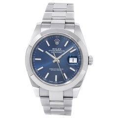 Rolex Datejust 126300, Blue Dial, Certified and Warranty