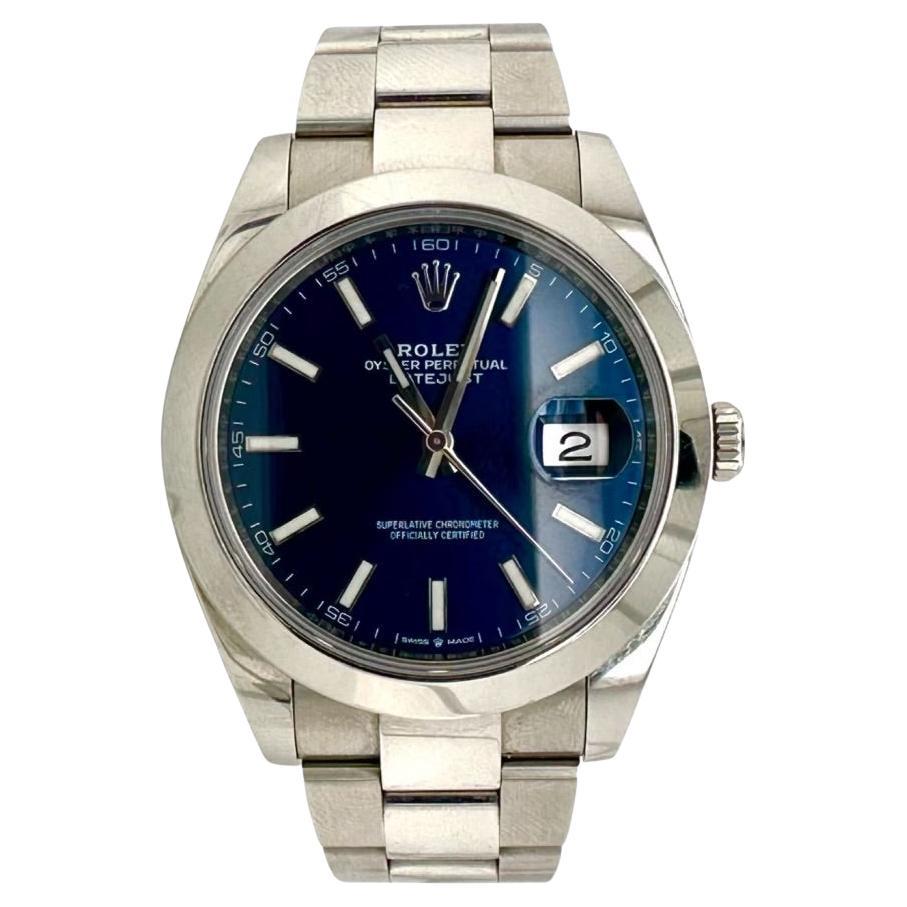 Rolex Datejust 126300 Blue Dial Oyster Bracelet 41 mm Steel Watch  
