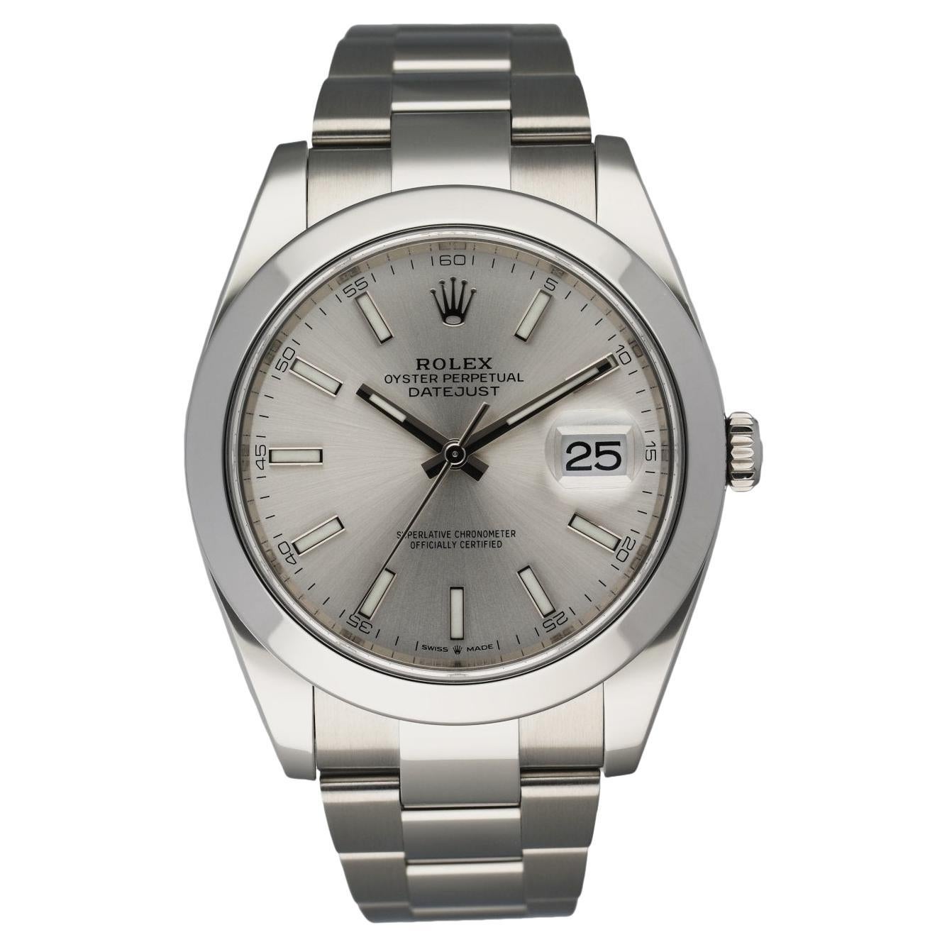 Rolex Datejust 126300 Stainless Steel Men's Watch Box & Papres