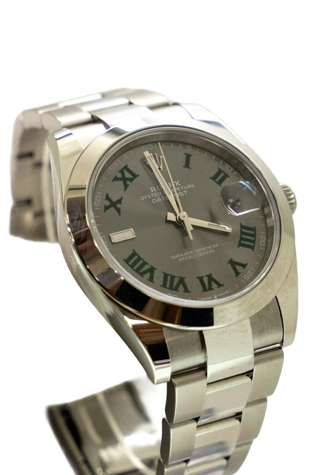 Rolex Datejust 126300 Wimbleton Oyster-Armband 41mm Herrenuhr (Empire) im Angebot